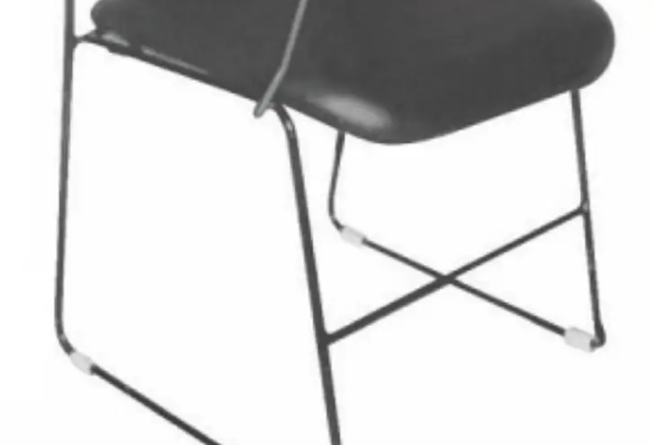 Modern Study Chair in Metal Frame Base with Wooden Writing Pad -