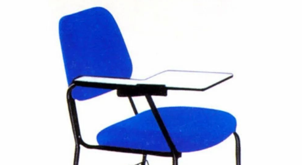 Modern Study Chair in Metal Frame Legs with Wooden Writing Pad -