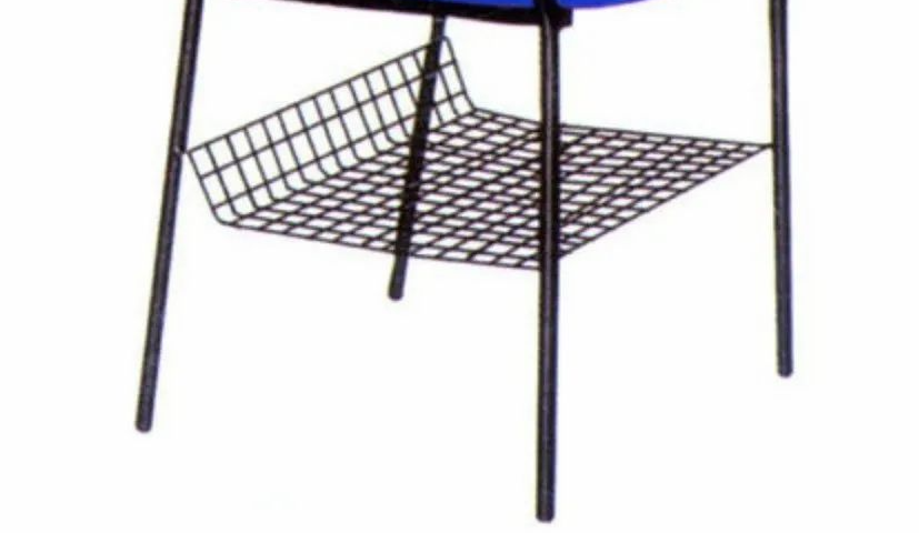 Modern Study Chair in Metal Frame Legs with Wooden Writing Pad -