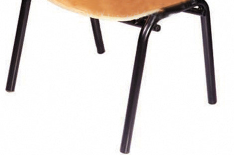 Modern Study Chair in Metal Legs with Wooden Writing Pad -