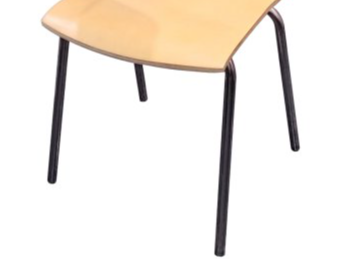 Modern Study Chair in Metal Legs with Wooden Writing Pad -