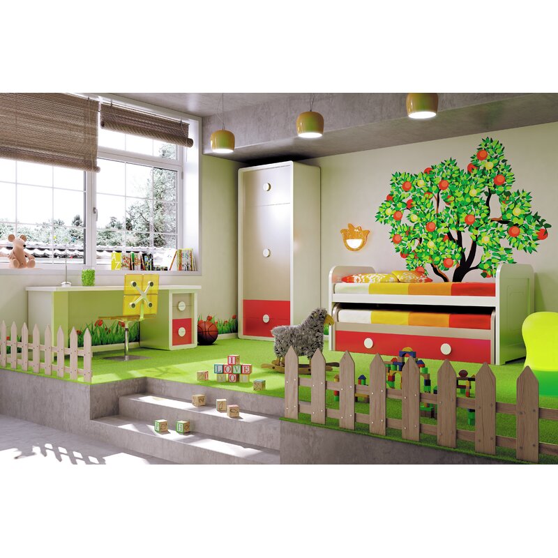 Modern Triple Wooden Bunk Bed for Kids -
