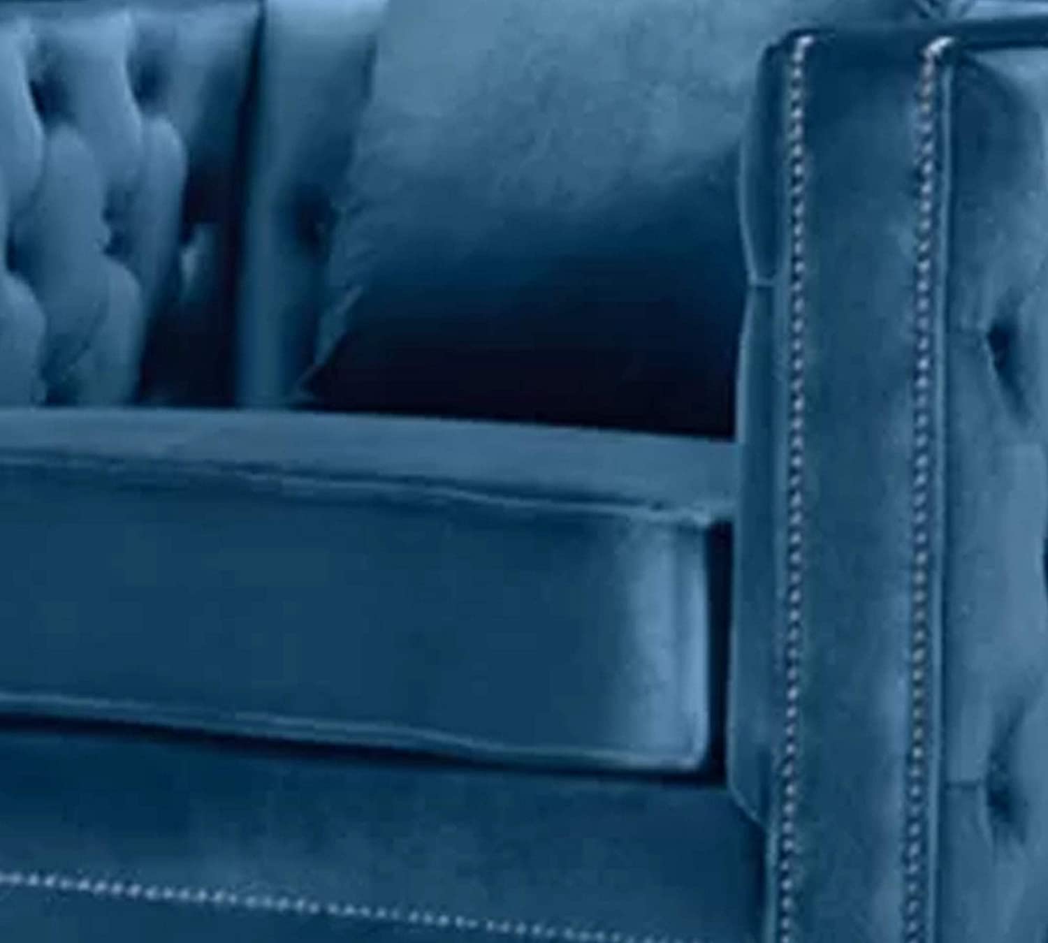 Modern Velvet Chair in Grey/Beige/Royal Blue -
