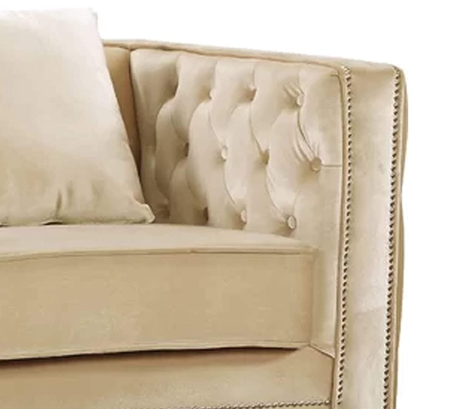 Modern Velvet Chair in Grey/Beige/Royal Blue -