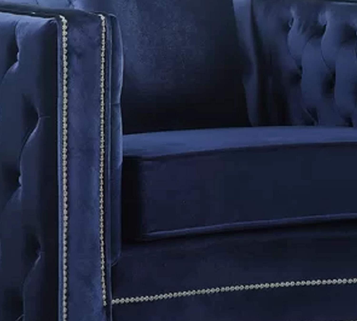Modern Velvet Chair in Grey/Beige/Royal Blue -