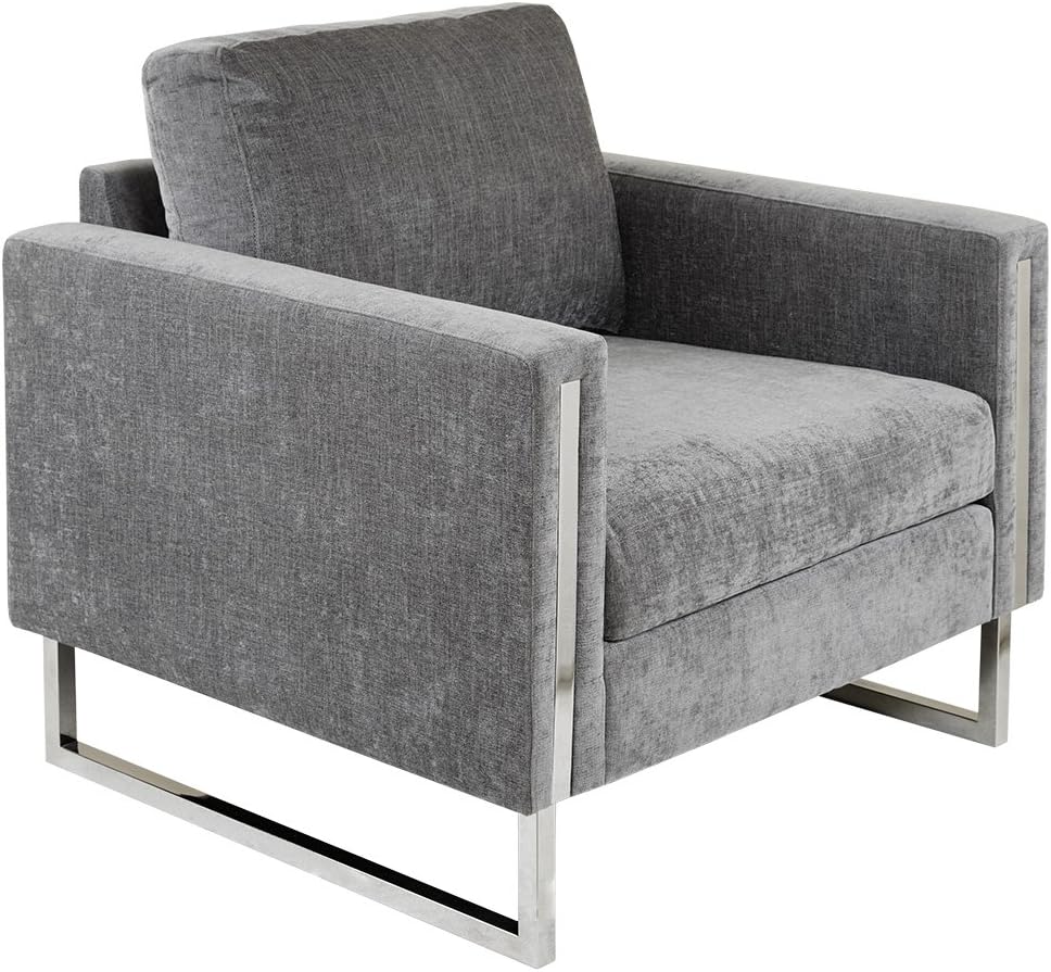 Modern Velvet Club Armchair, One Seater Sofa, Living Room -