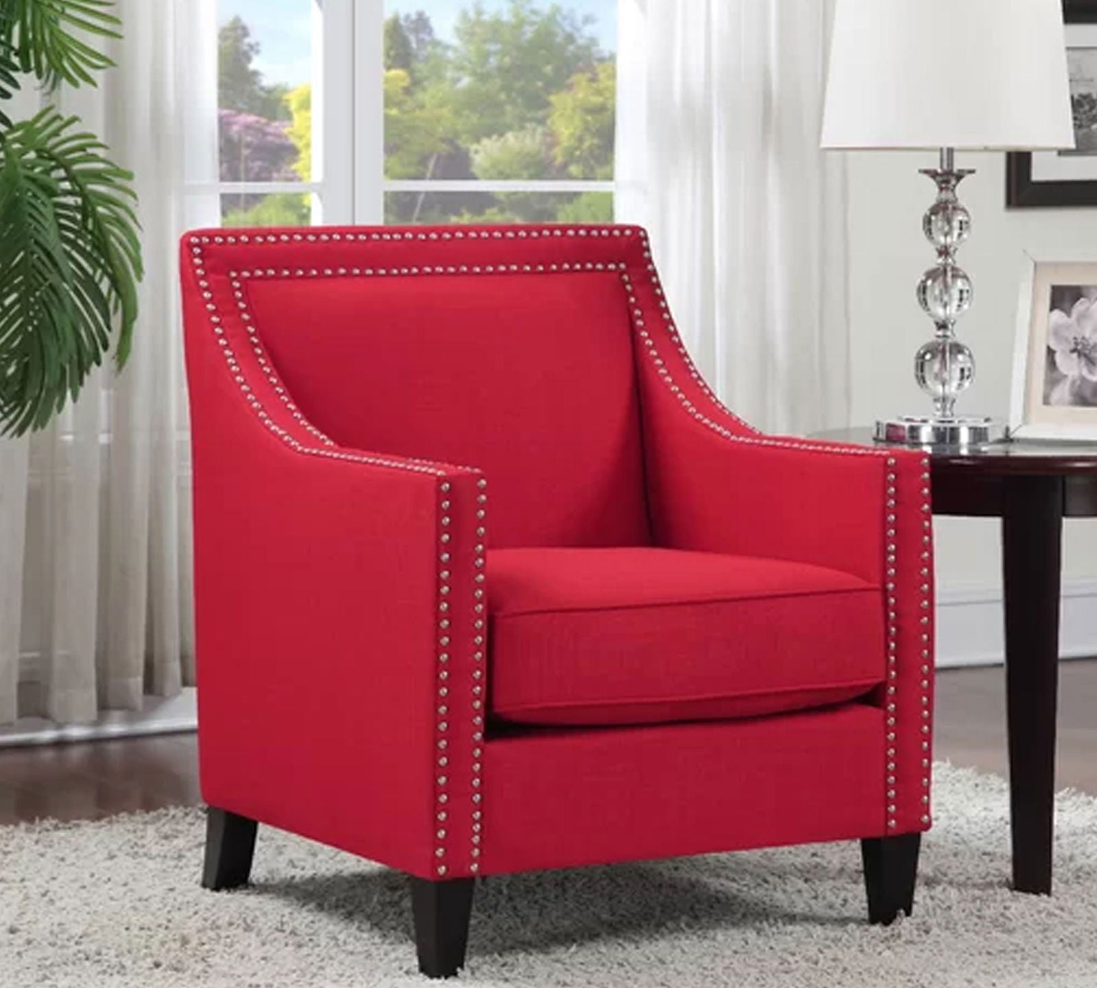 Modern Velvet Lounge Chair in Teak Wood with Armrest -