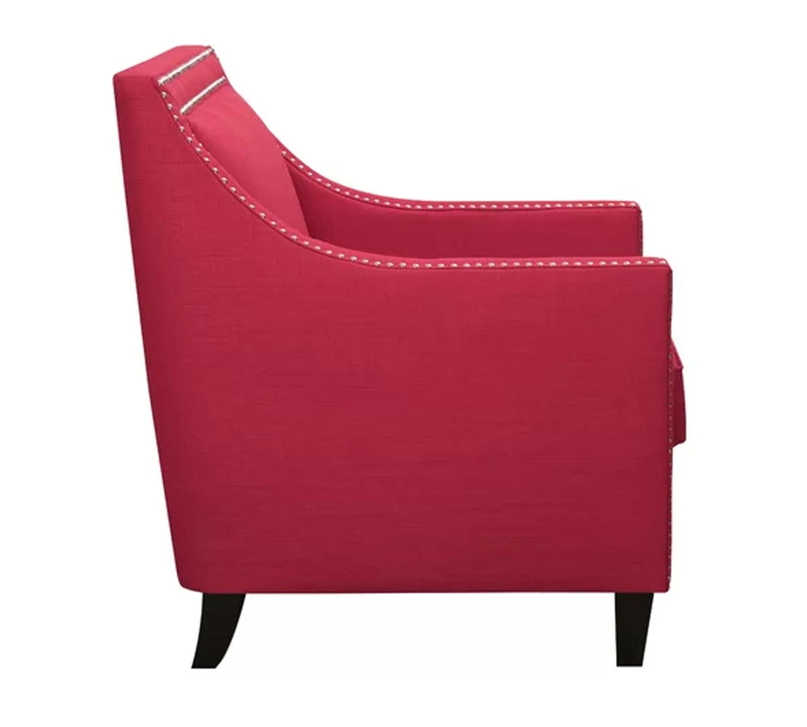 Modern Velvet Lounge Chair in Teak Wood with Armrest -