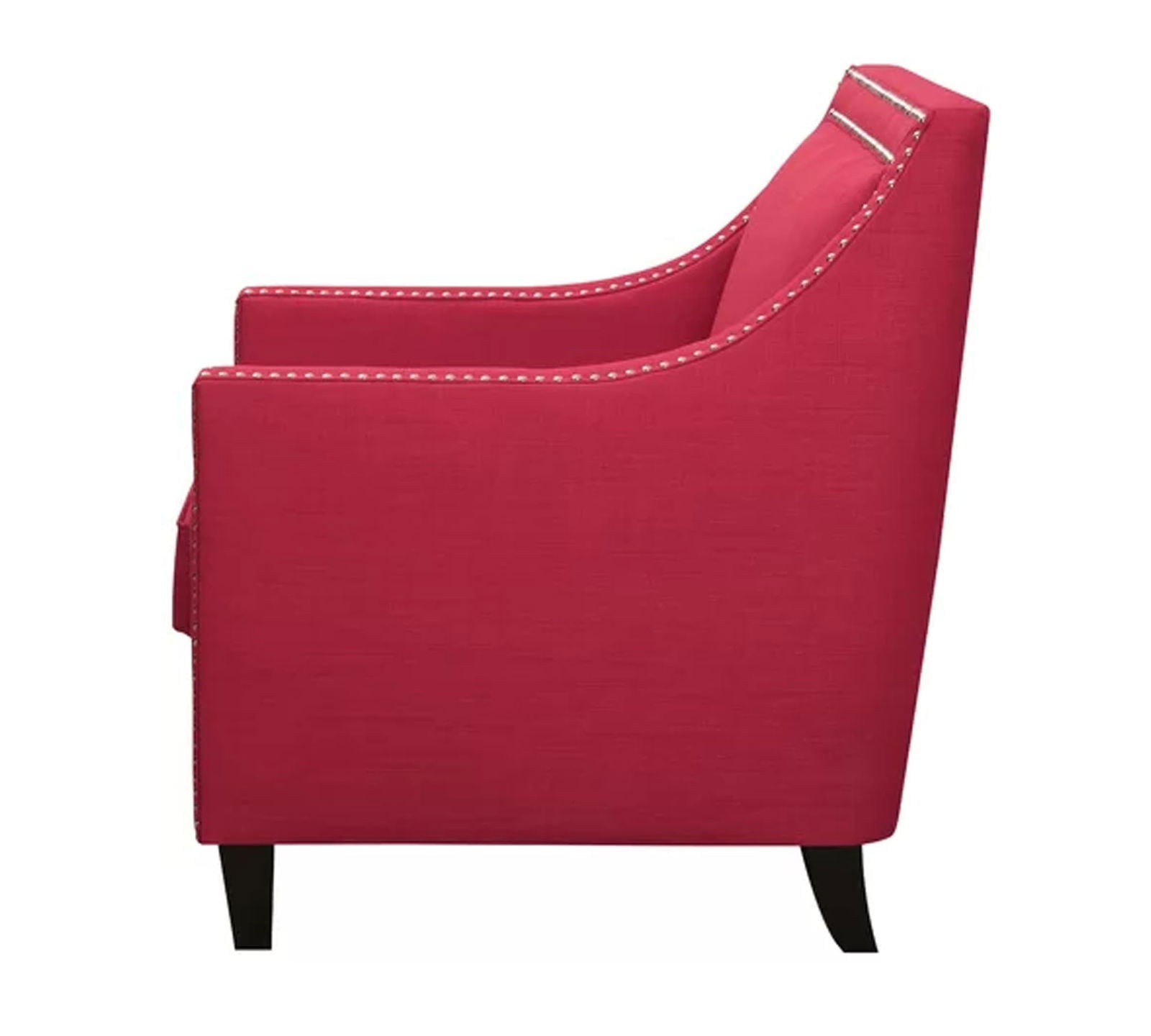 Modern Velvet Lounge Chair in Teak Wood with Armrest -
