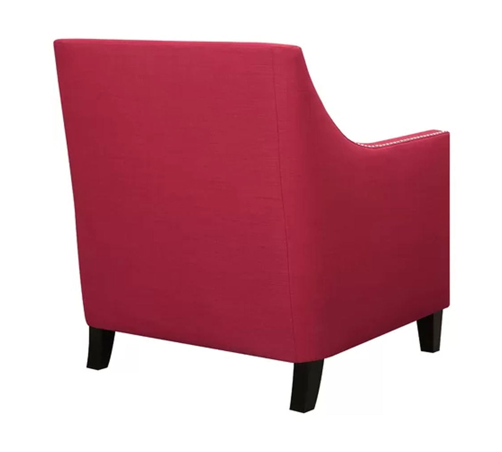 Modern Velvet Lounge Chair in Teak Wood with Armrest -