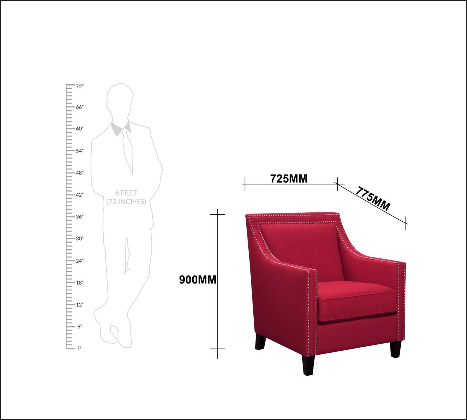 Modern Velvet Lounge Chair in Teak Wood with Armrest -