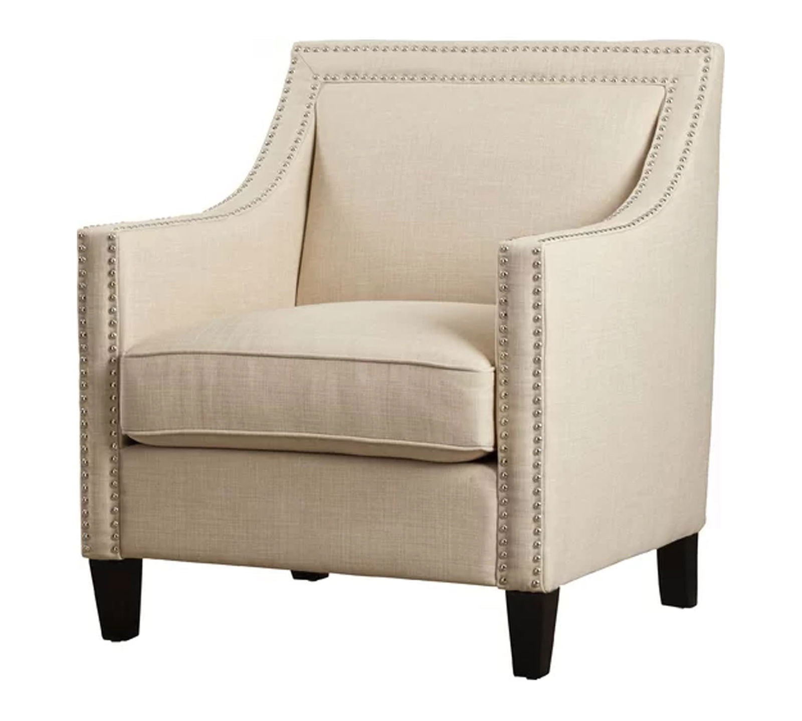 Modern Velvet Lounge Chair in Teak Wood with Armrest -