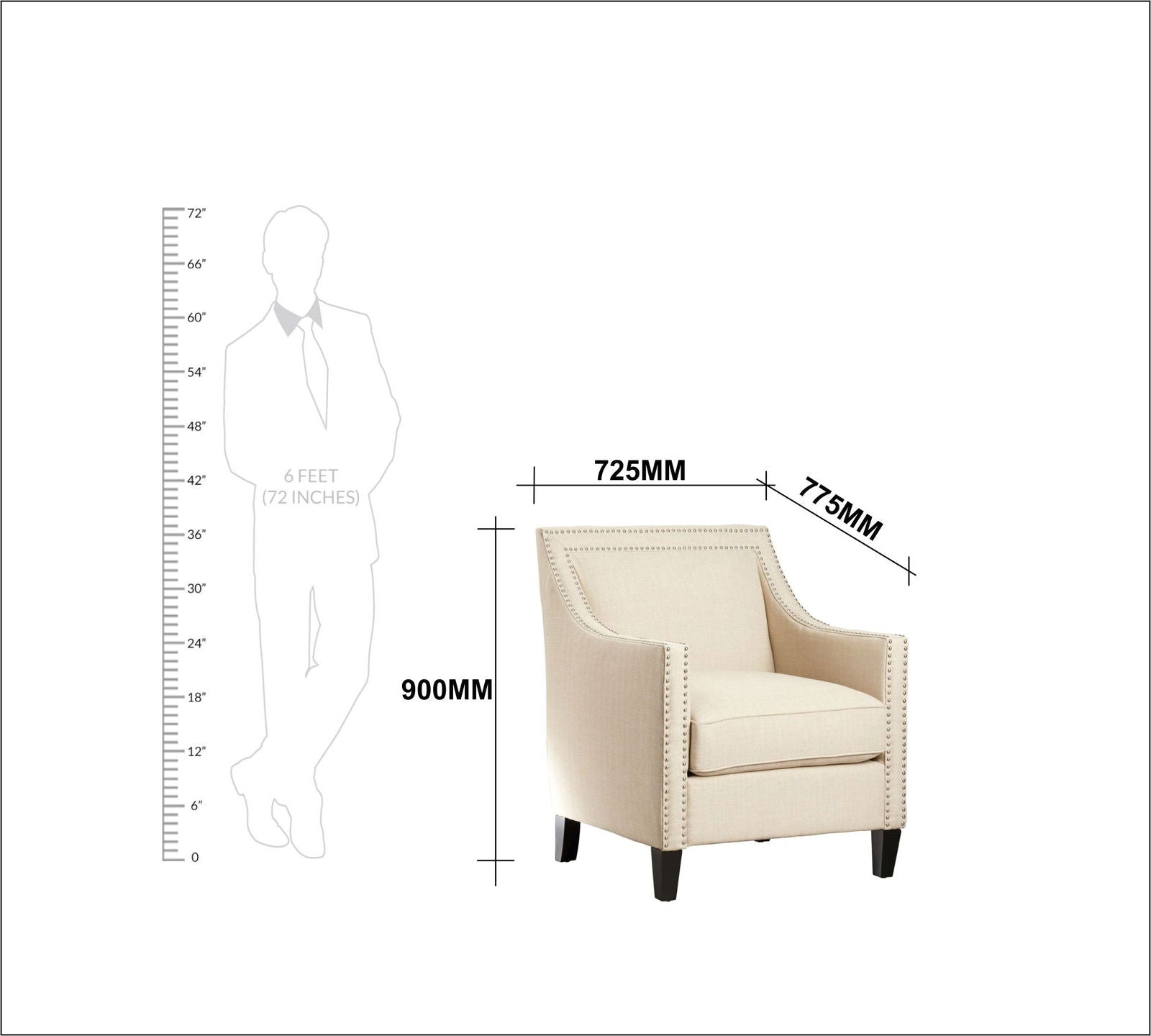 Modern Velvet Lounge Chair in Teak Wood with Armrest -