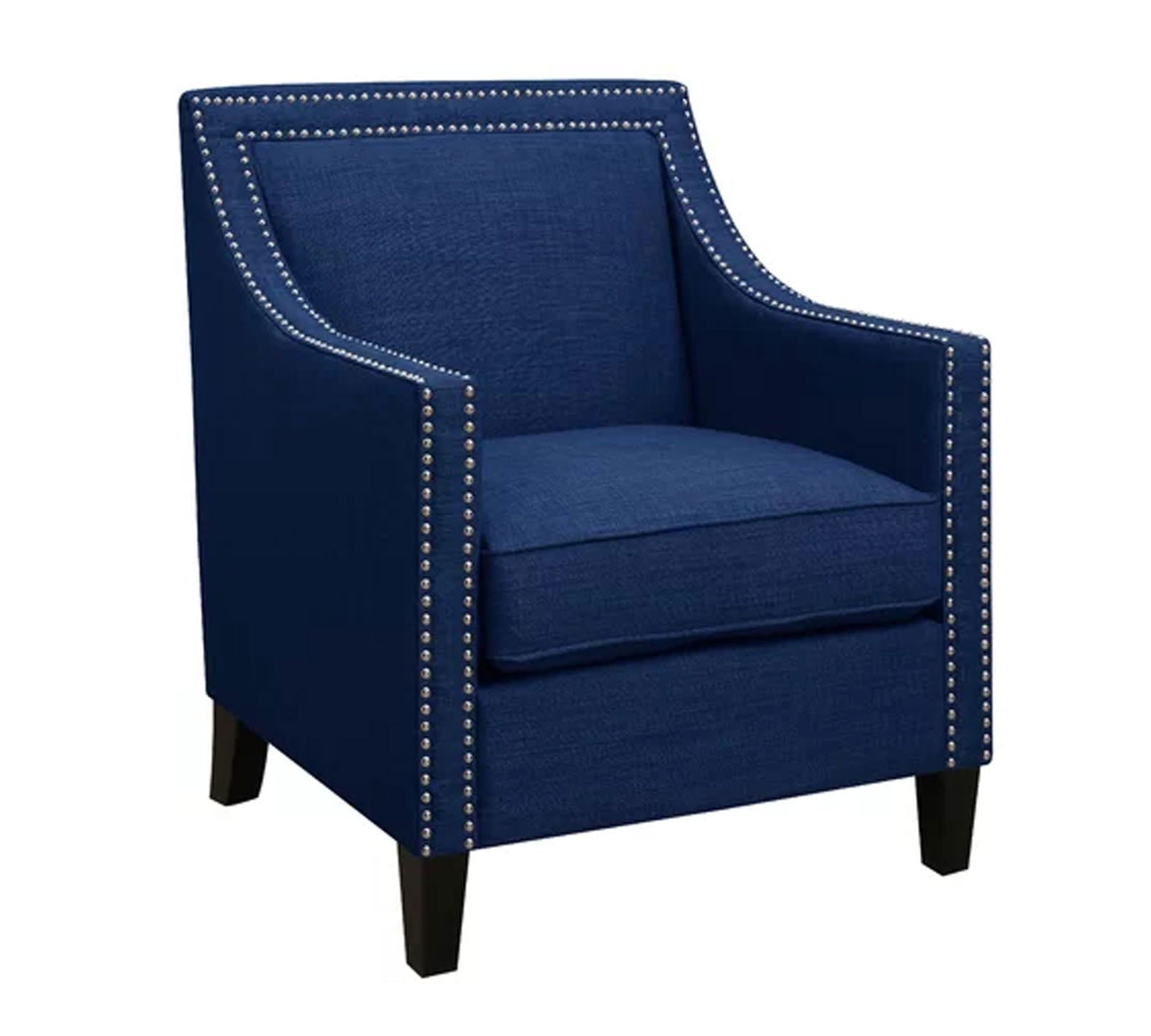 Modern Velvet Lounge Chair in Teak Wood with Armrest -