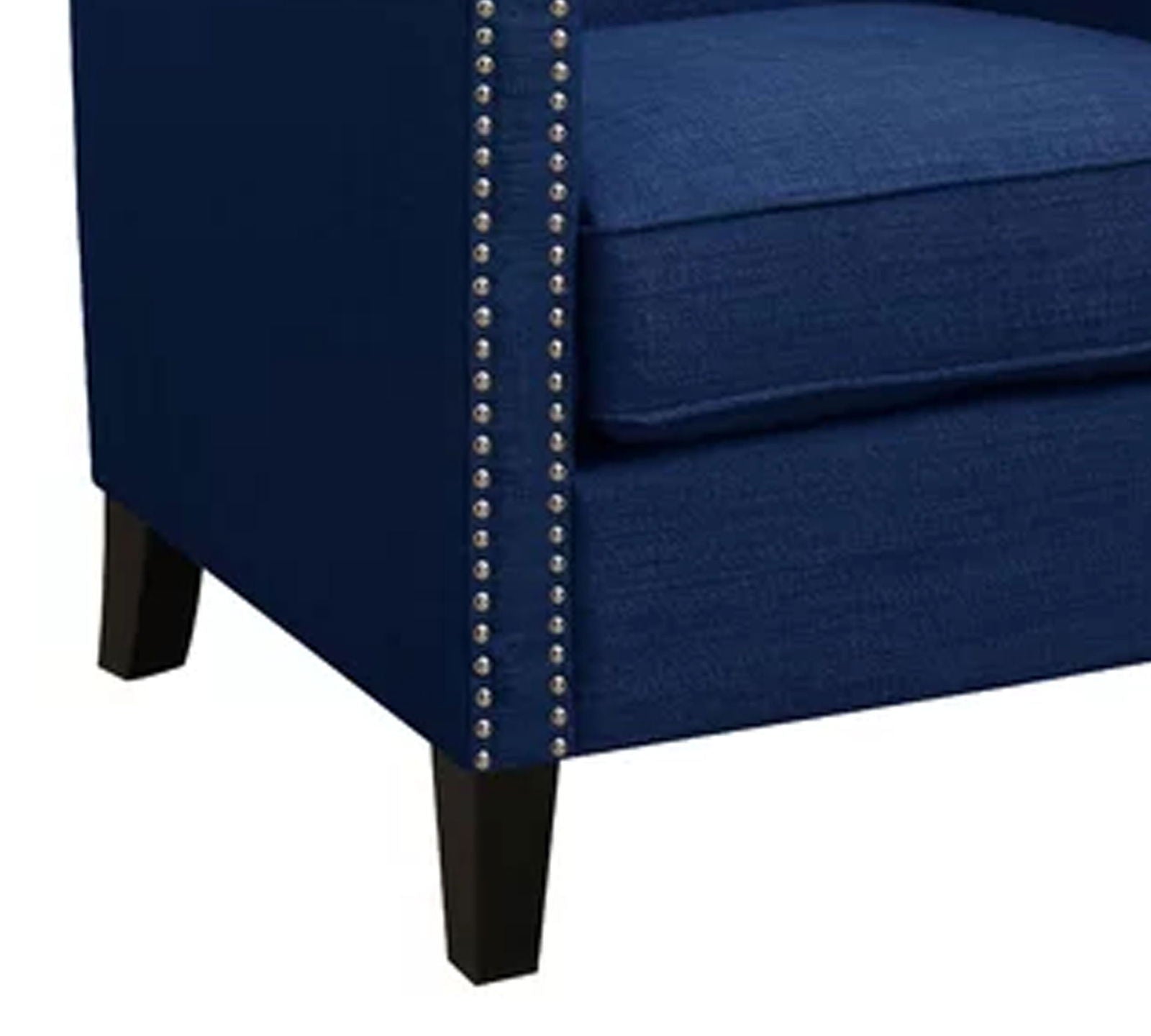 Modern Velvet Lounge Chair in Teak Wood with Armrest -
