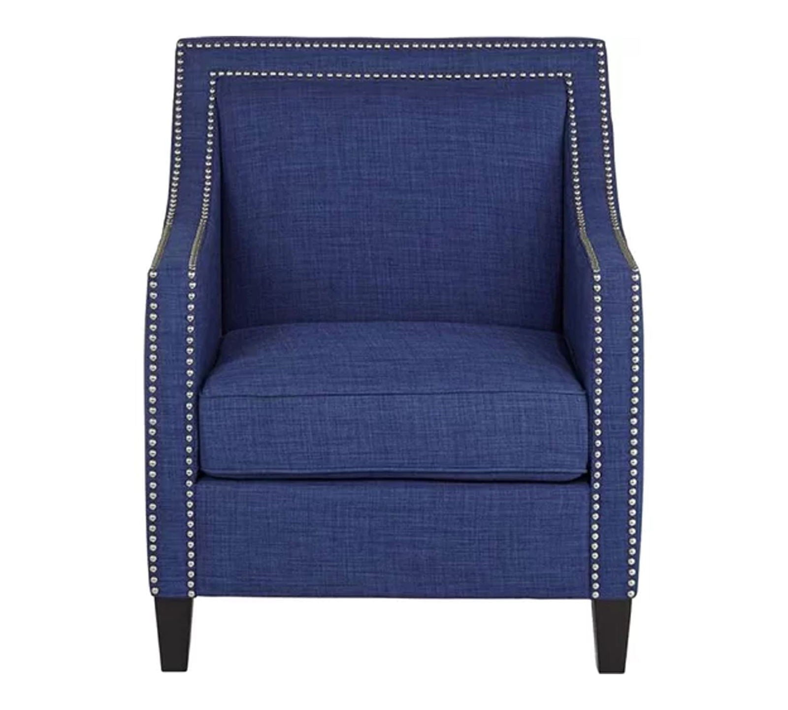 Modern Velvet Lounge Chair in Teak Wood with Armrest -