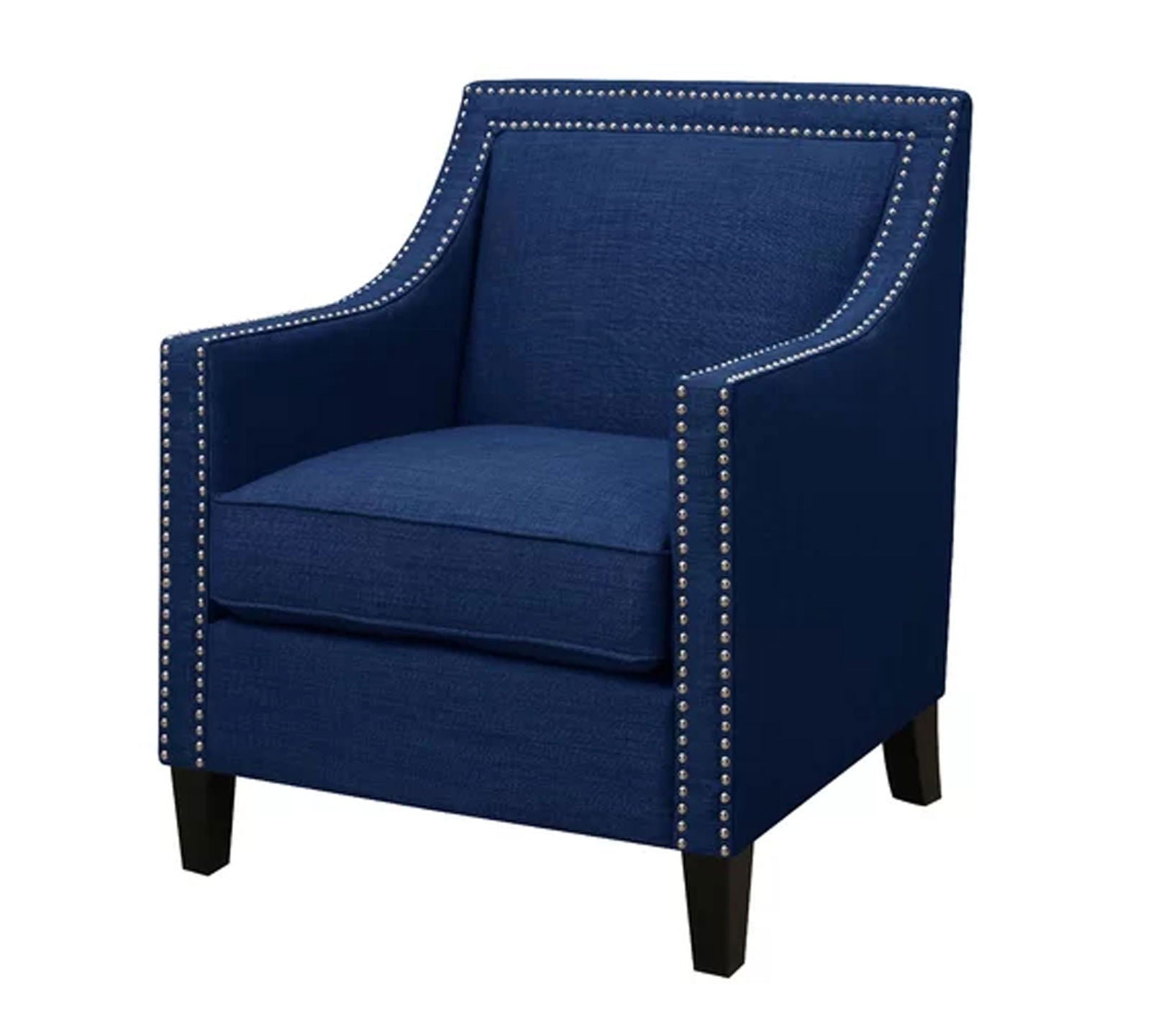 Modern Velvet Lounge Chair in Teak Wood with Armrest -