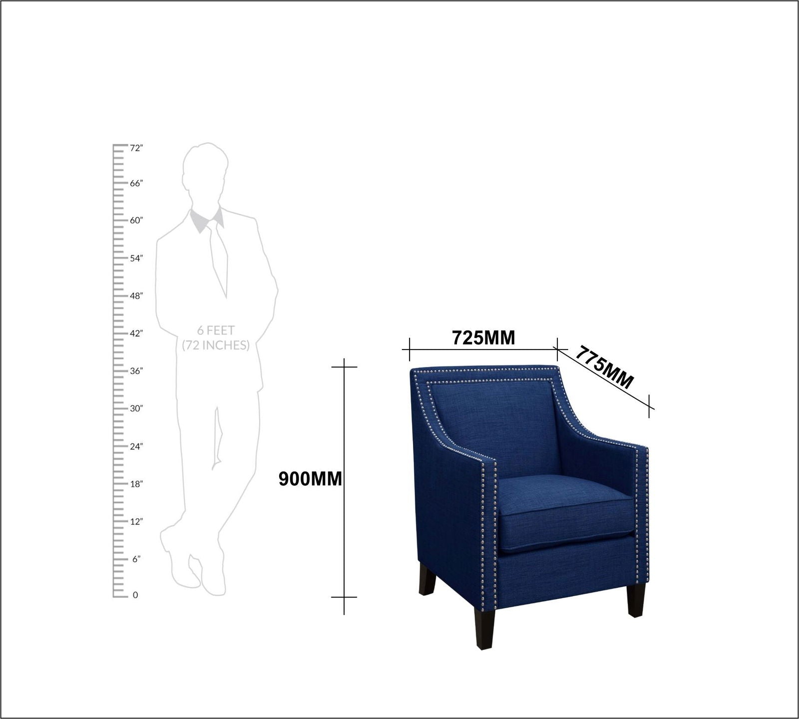 Modern Velvet Lounge Chair in Teak Wood with Armrest -