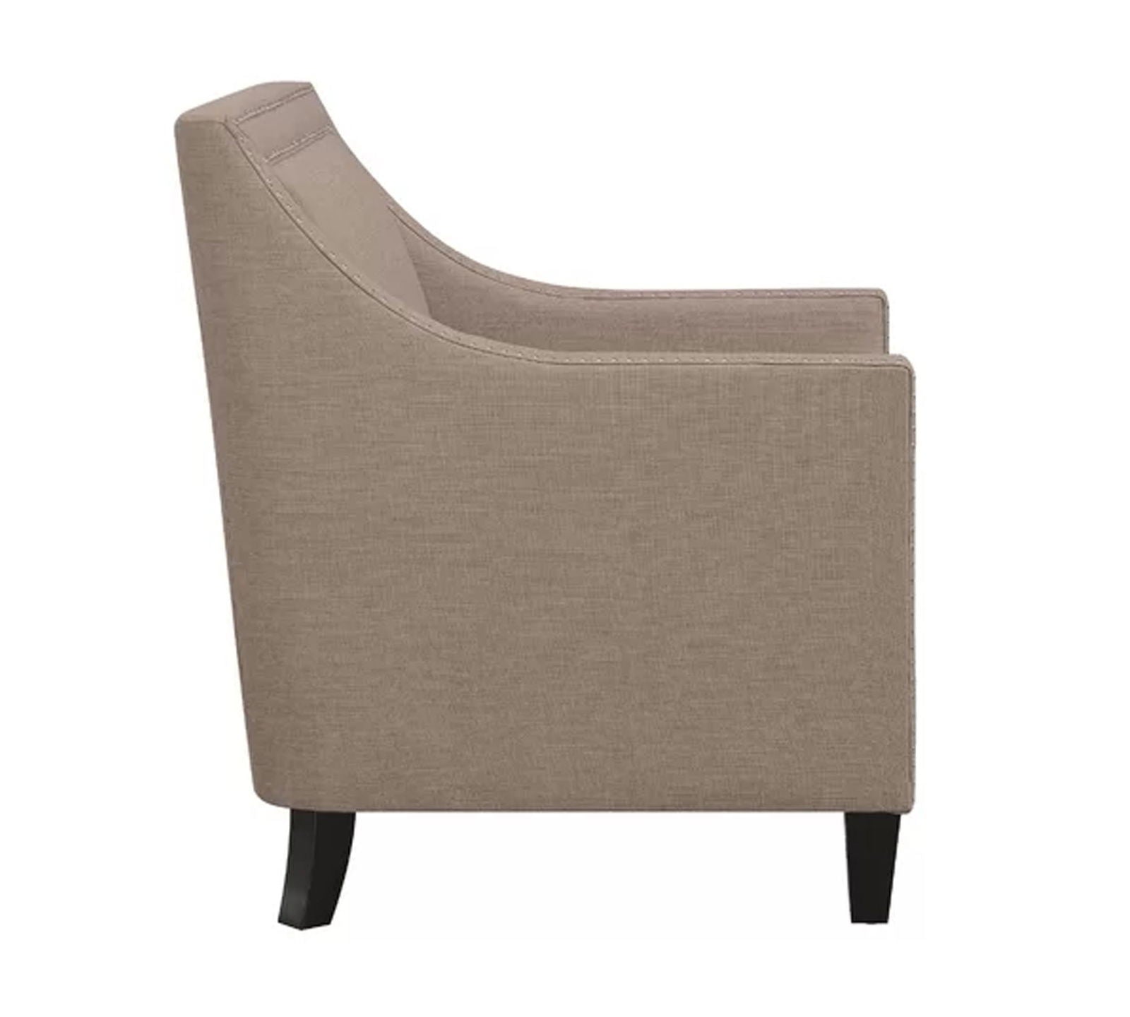 Modern Velvet Lounge Chair in Teak Wood with Armrest -