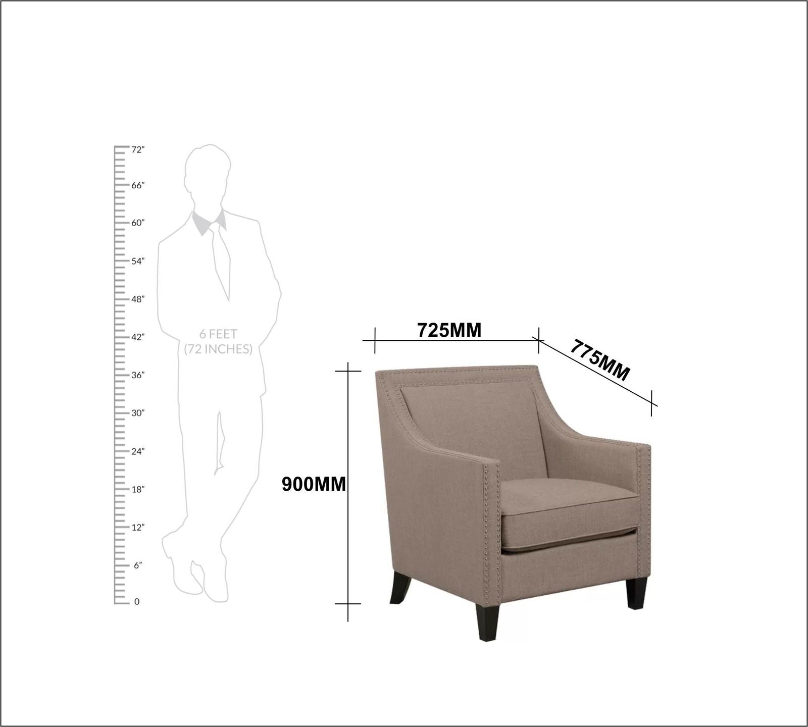 Modern Velvet Lounge Chair in Teak Wood with Armrest -