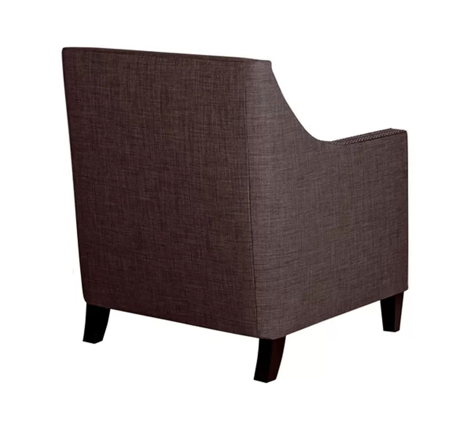 Modern Velvet Lounge Chair in Teak Wood with Armrest -