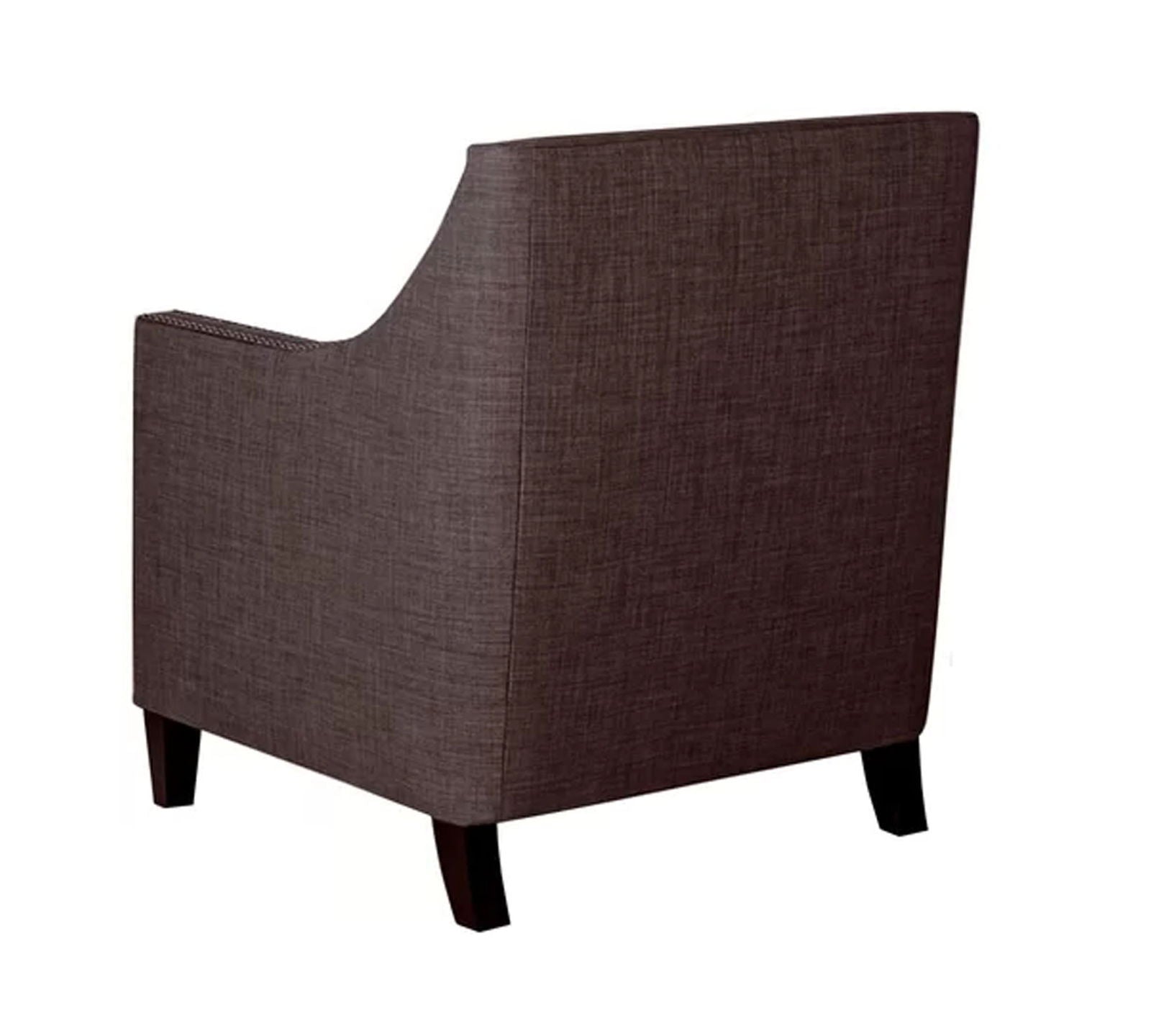 Modern Velvet Lounge Chair in Teak Wood with Armrest -