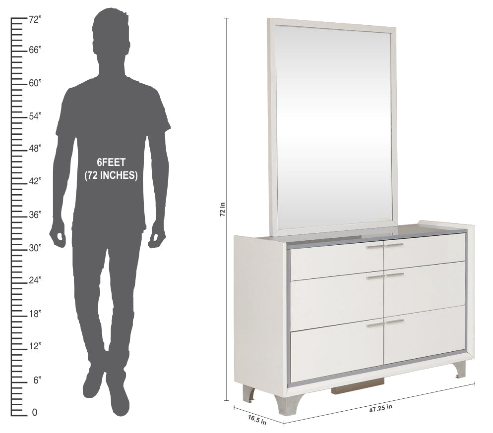 New Engineer wood Dresser Mirror in White Color -
