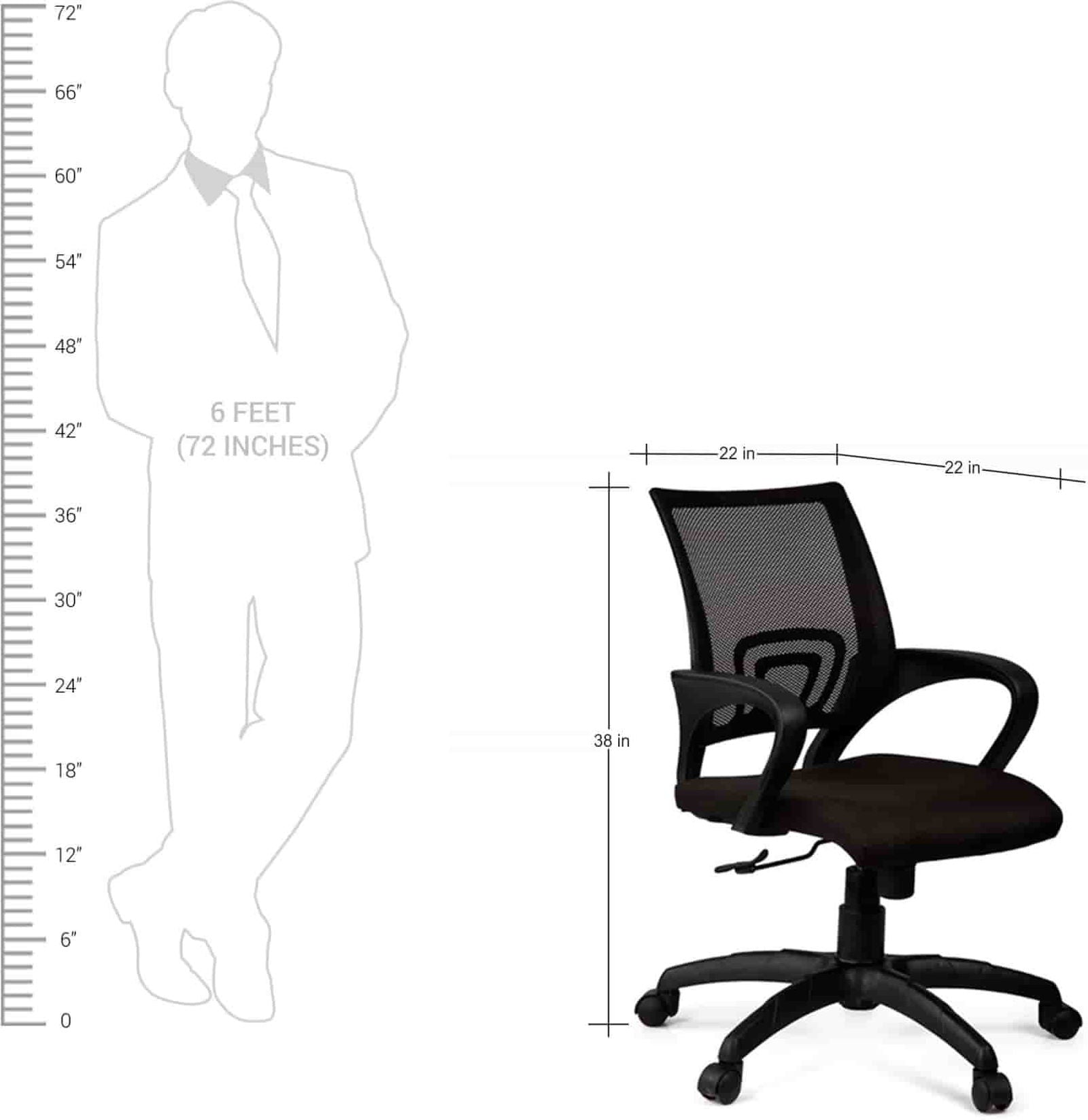 Nylon Base Height Adjustable Office Mesh Chair -