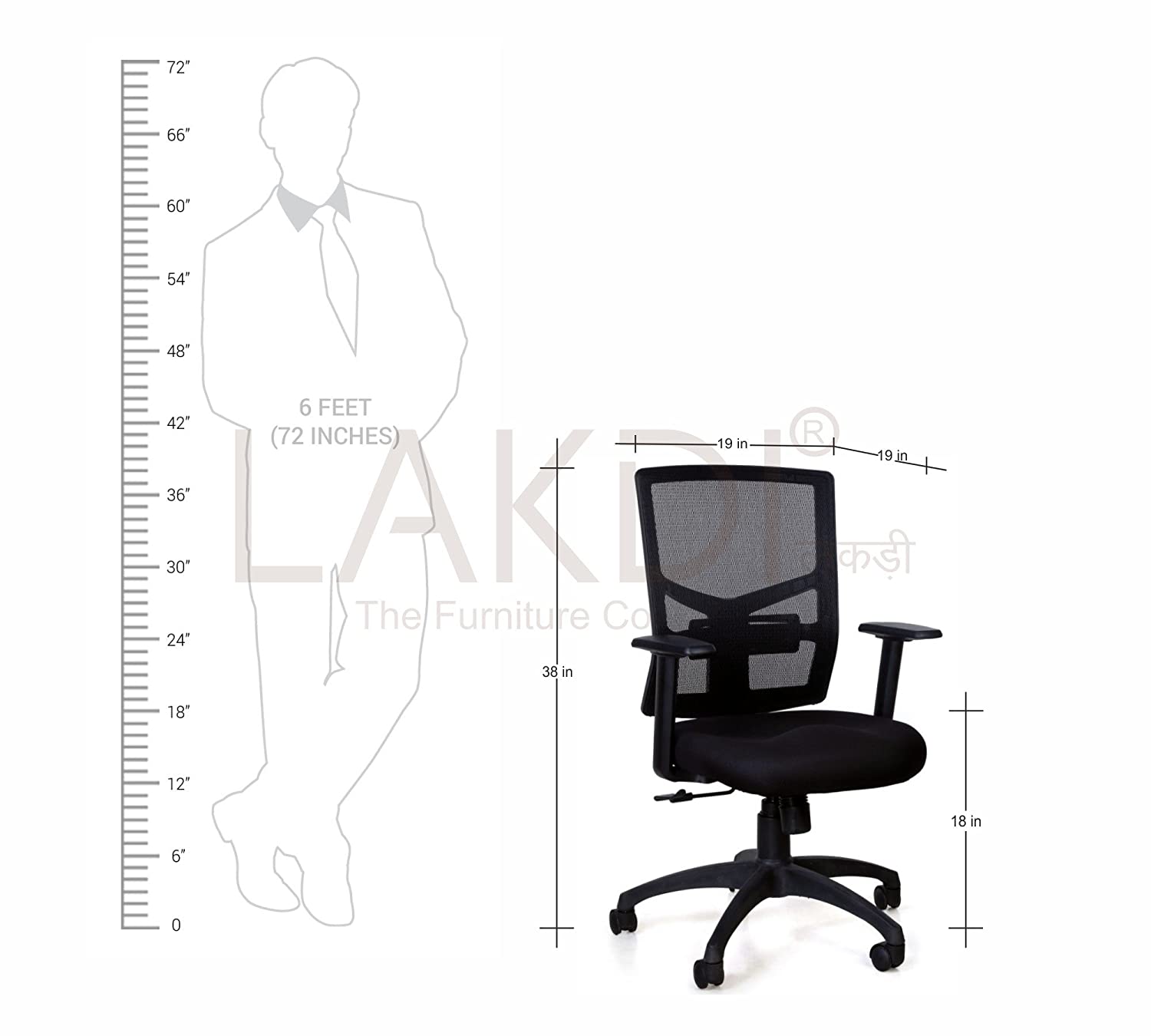 Nylon Frame Base Medium Back Office Executive Mesh Chair -