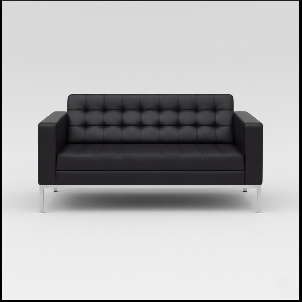 क्विल्टेड सीट और बैक, प्रीमियम लेदरेट अपहोल्स्ट्री और टिकाऊ मरांडी वुड फ्रेम वाला आधुनिक सोफा - किसी भी लिविंग स्पेस के लिए एक स्टाइलिश और आरामदायक अतिरिक्त