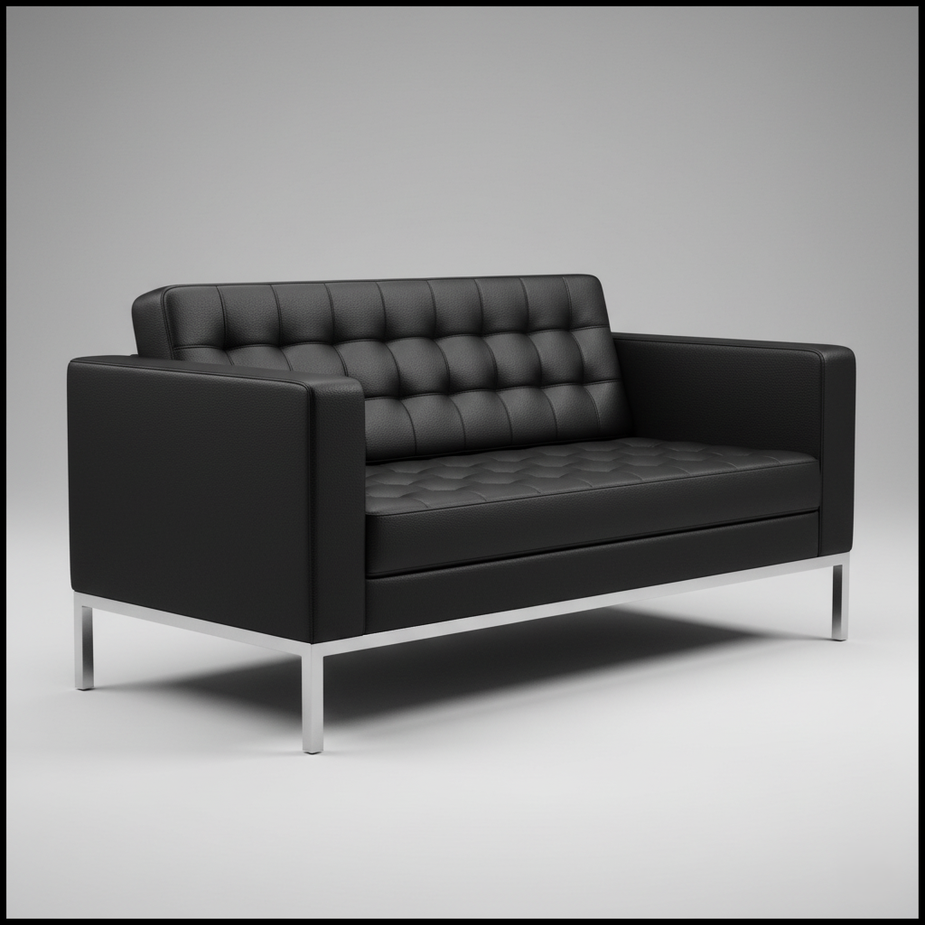 क्विल्टेड सीट और बैक, प्रीमियम लेदरेट अपहोल्स्ट्री और टिकाऊ मरांडी वुड फ्रेम वाला आधुनिक सोफा - किसी भी लिविंग स्पेस के लिए एक स्टाइलिश और आरामदायक अतिरिक्त