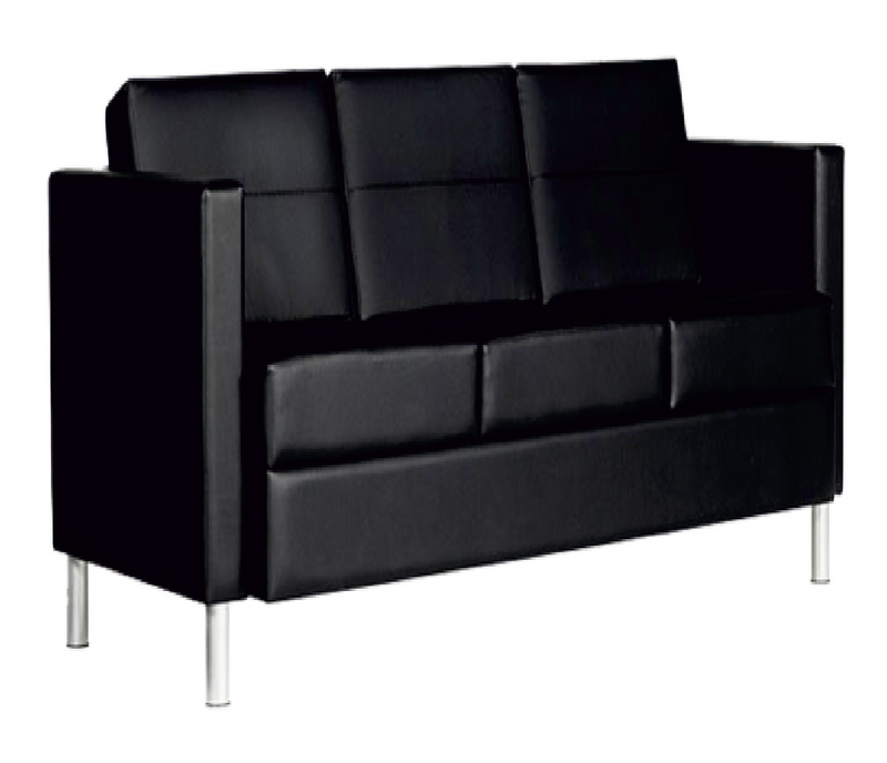 2 Seater Sofa in Leatherette Upholstery with Metal frame