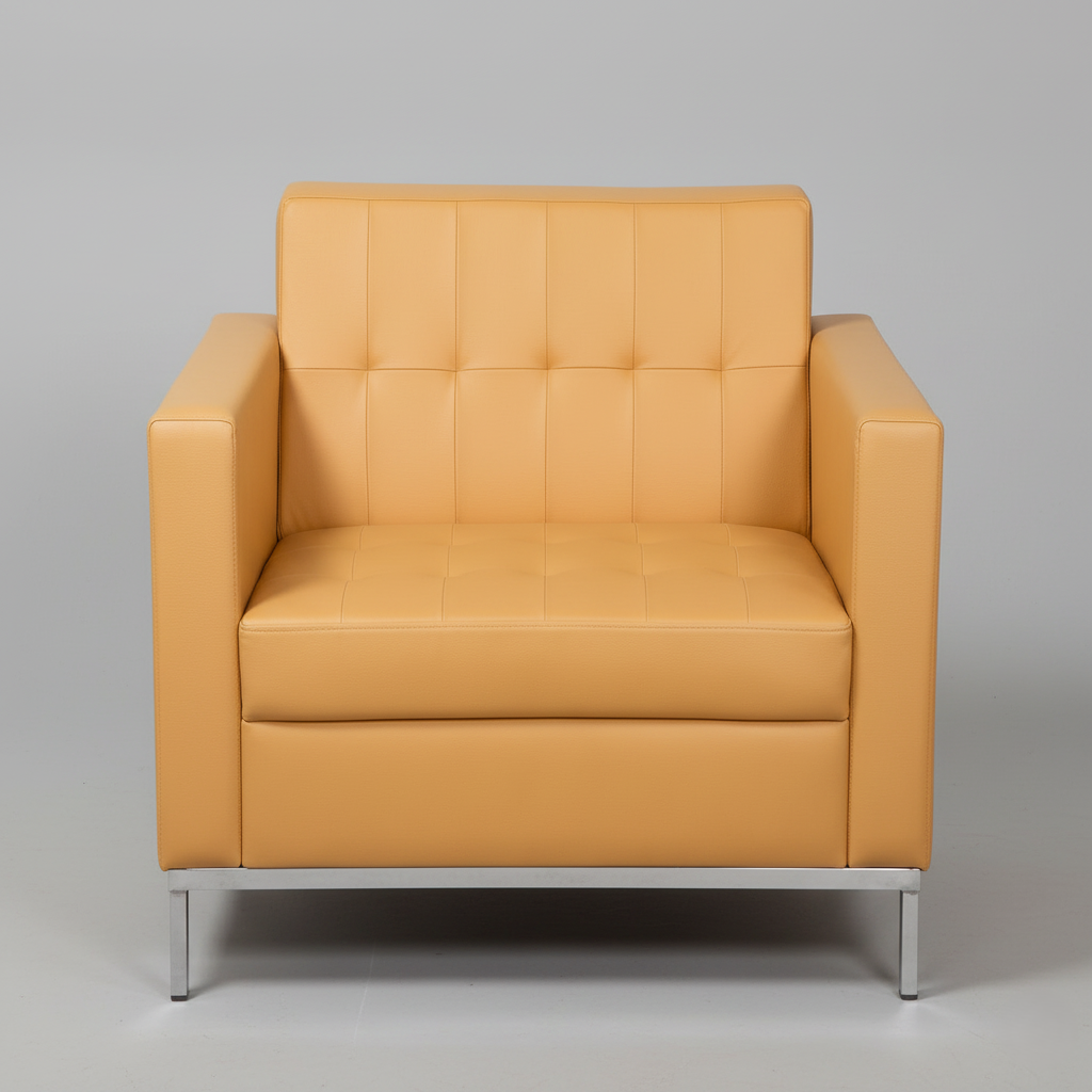 प्रीमियम लेदरेट में एक-सीटर सोफा - आधुनिक लिविंग रूम के लिए कॉम्पैक्ट, टिकाऊ और सुरुचिपूर्ण एक्सेंट सोफा