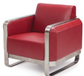 3 Seater Sofa in Leatherette Upholstery with Metal frame