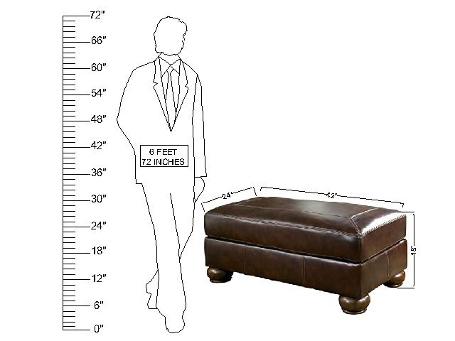 स्टोरेज के साथ लकड़ी के फ्रेम वाला लेदरेट ओटोमन