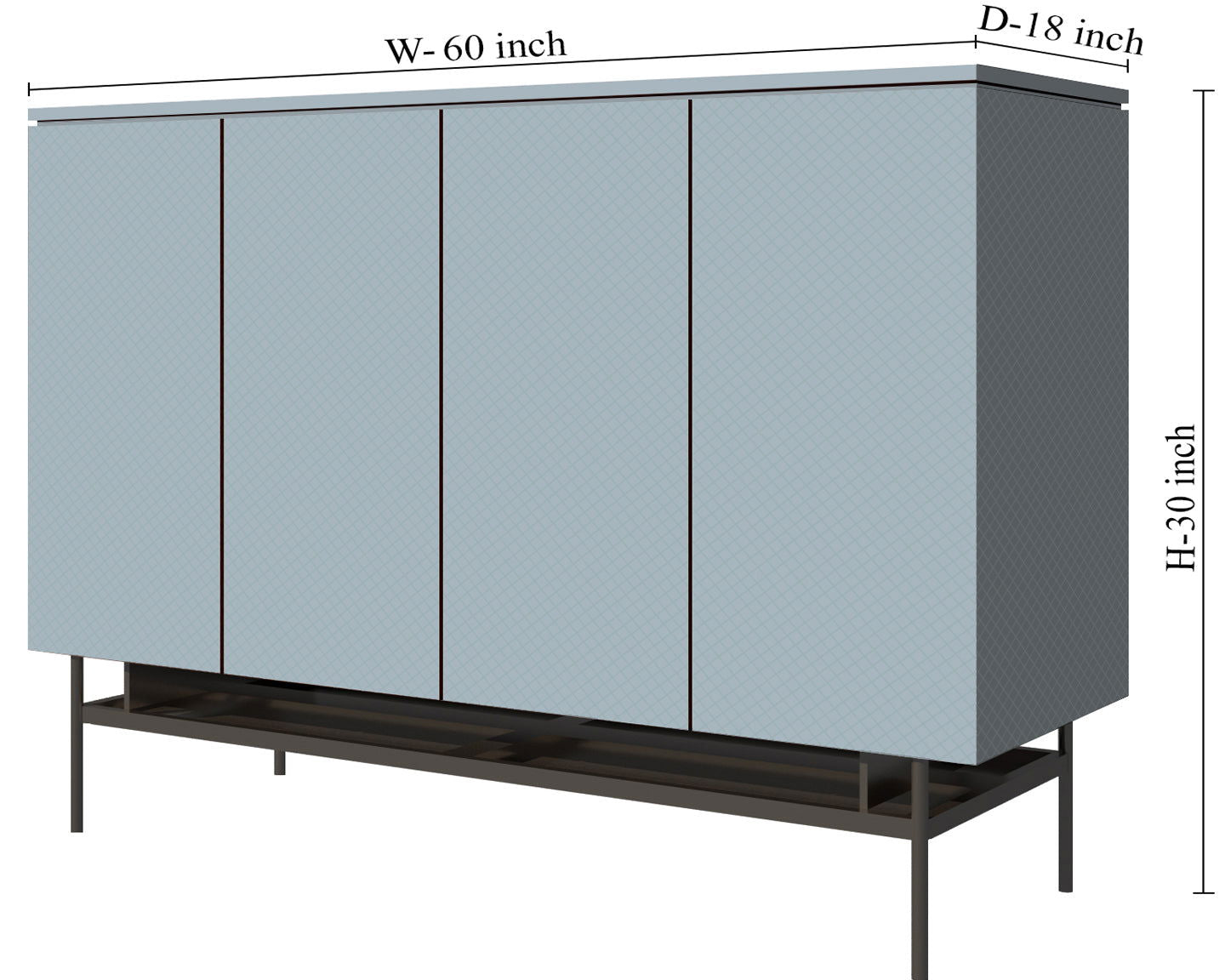 Office Cabinets Storage in Wooden with Metal Base -