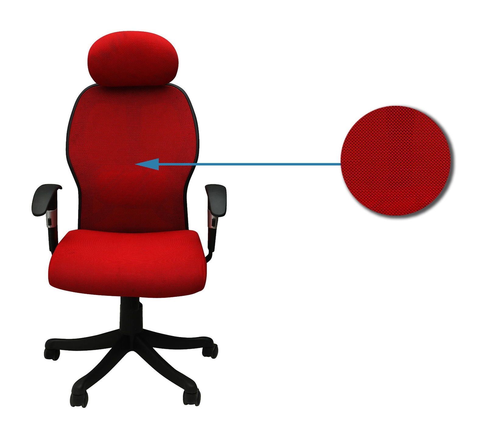 Office Chair with Height Adjustable Nylon Wheels Base -