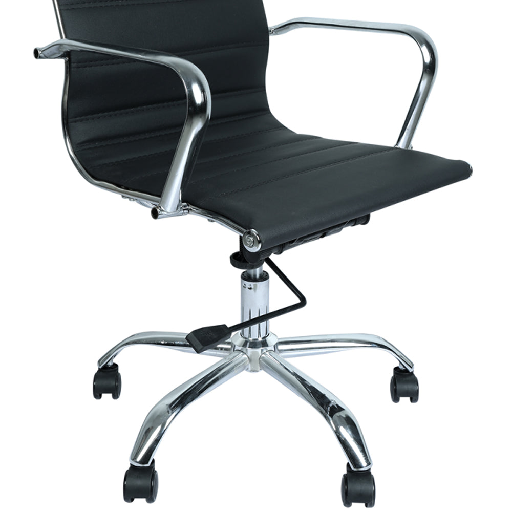 Office Comfortable Chair Mid Back in Black -