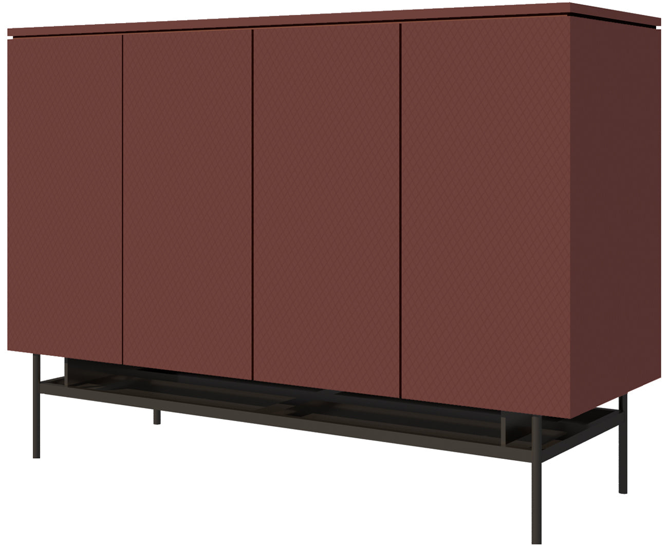 Office Drawer Cabinet in Wooden with Metal Legs Base -