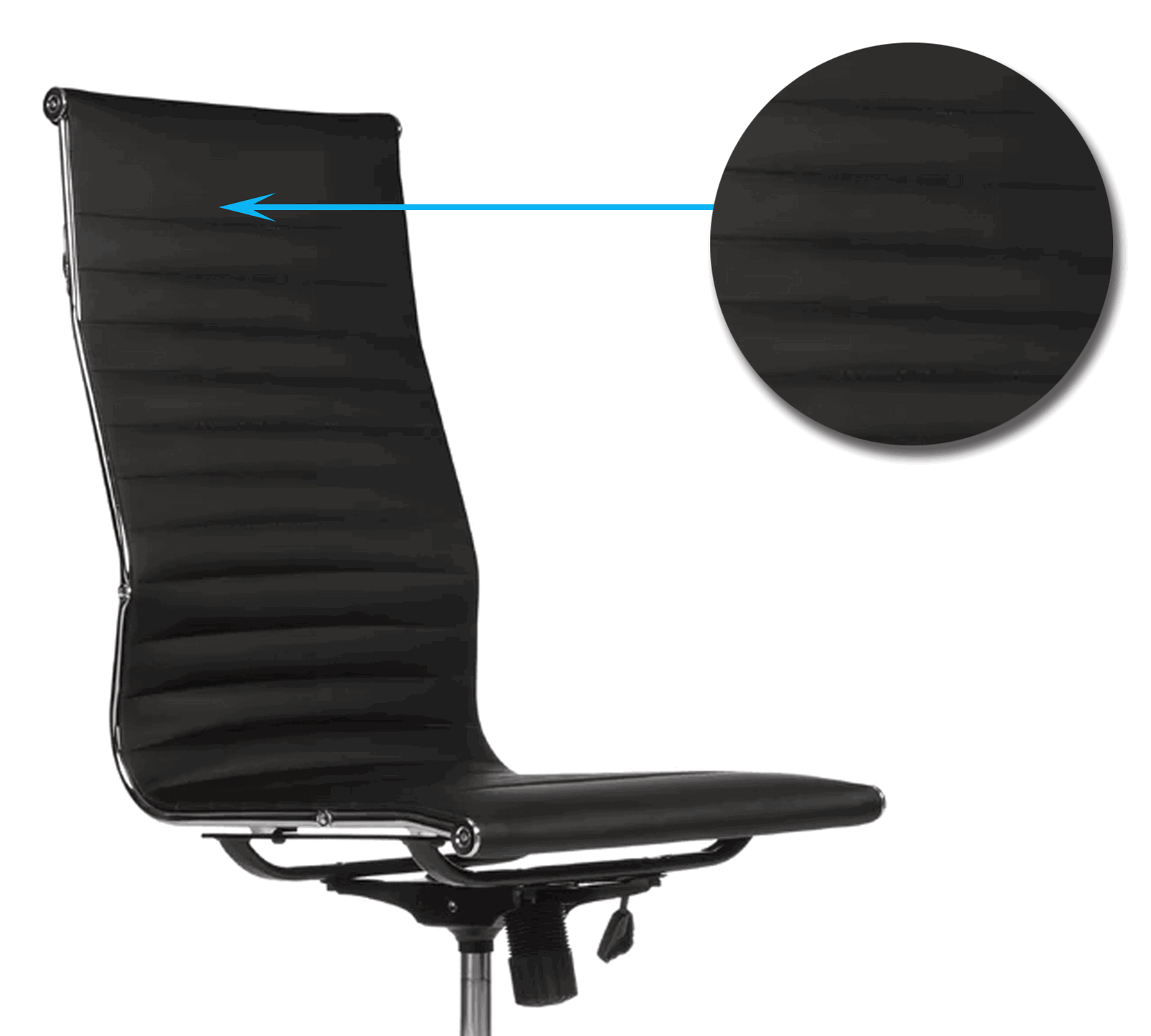 Office Executive Chair High Back with D Shape Armrest and Chrome Base -