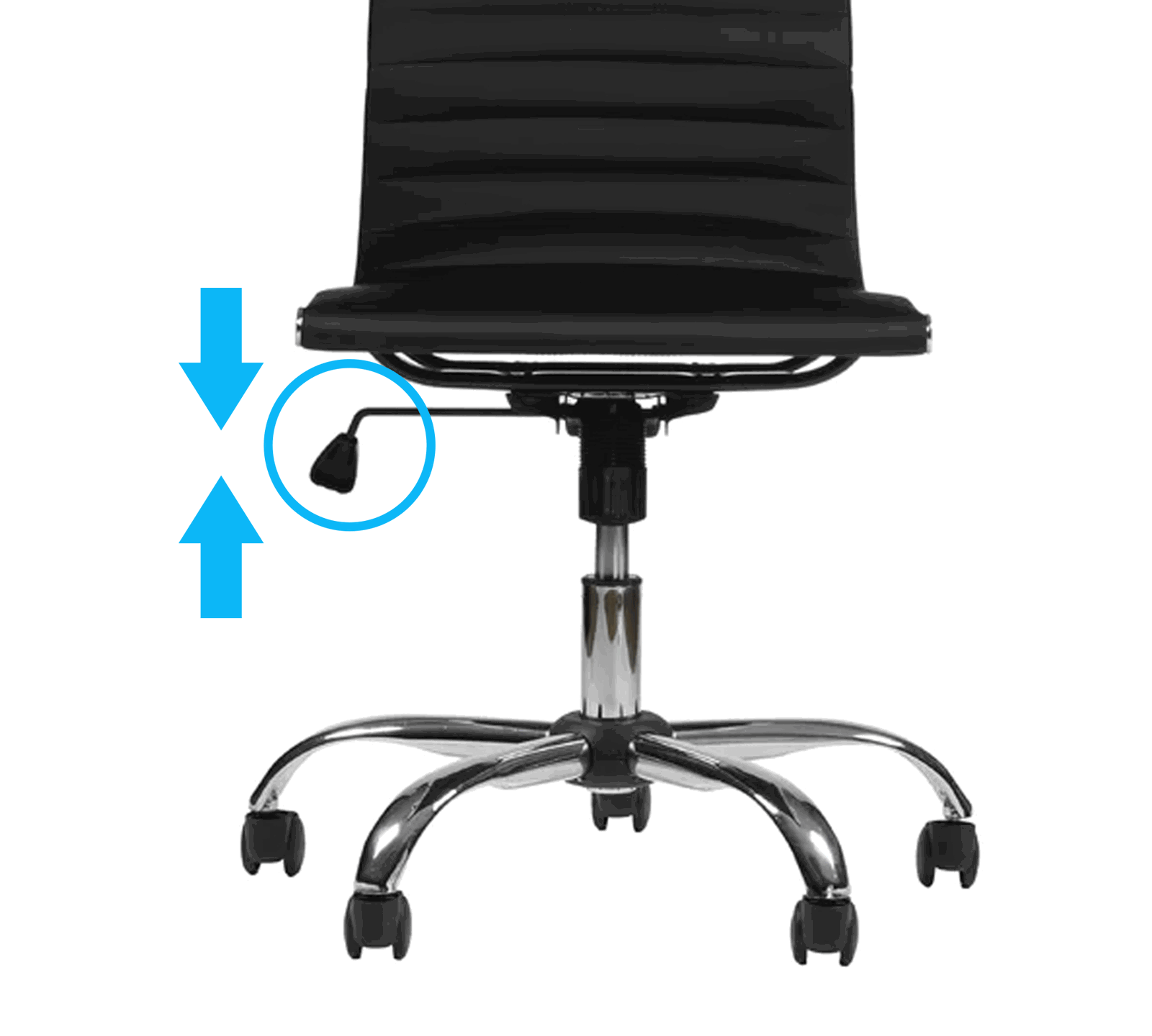 Office Executive Chair High Back with D Shape Armrest and Chrome Base -