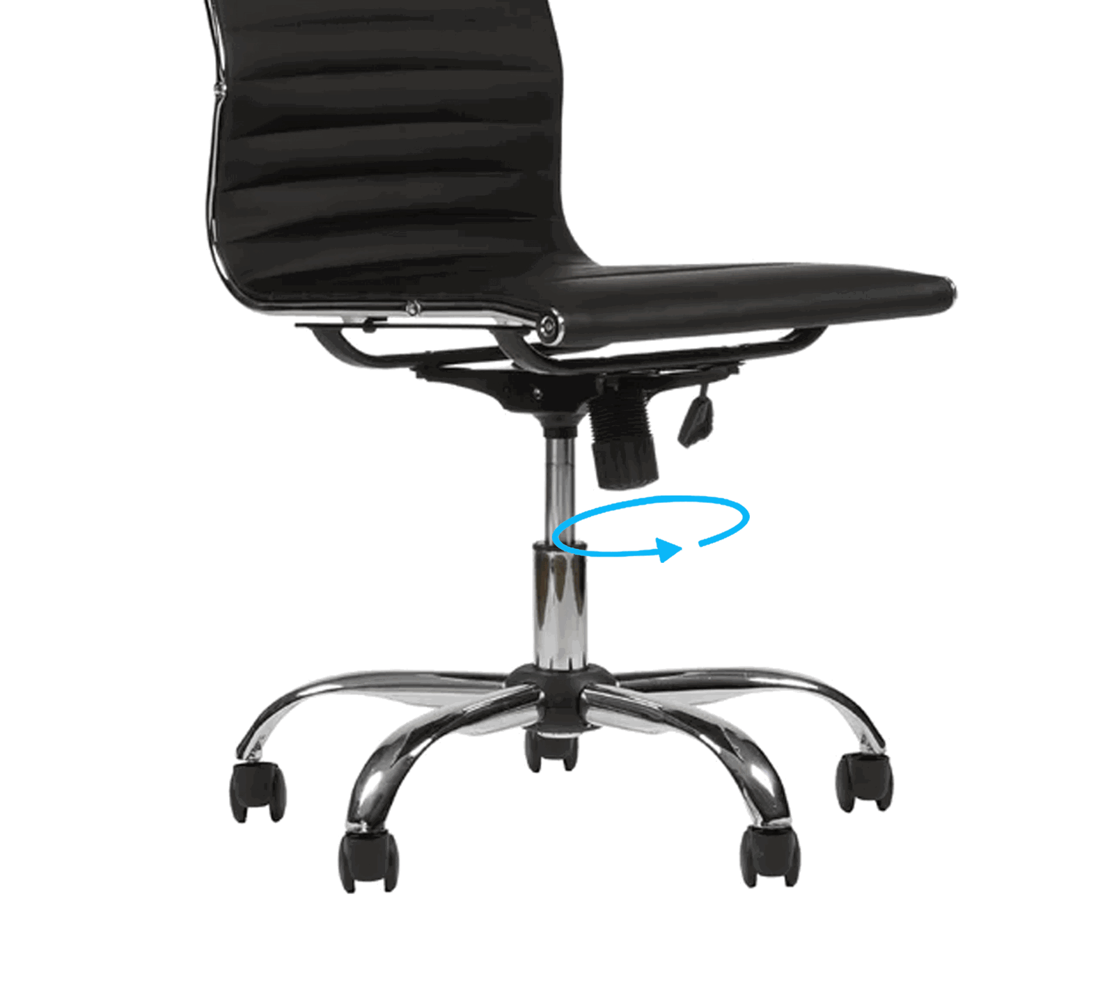 Office Executive Chair High Back with D Shape Armrest and Chrome Base -