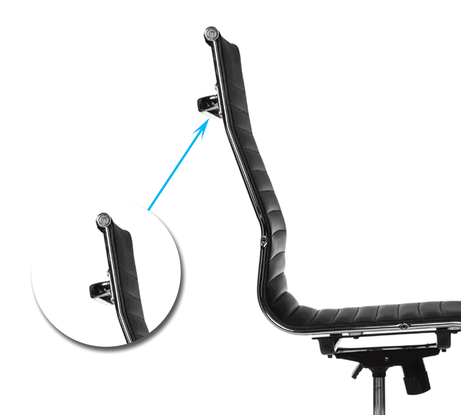 Office Executive Chair High Back with D Shape Armrest and Chrome Base -