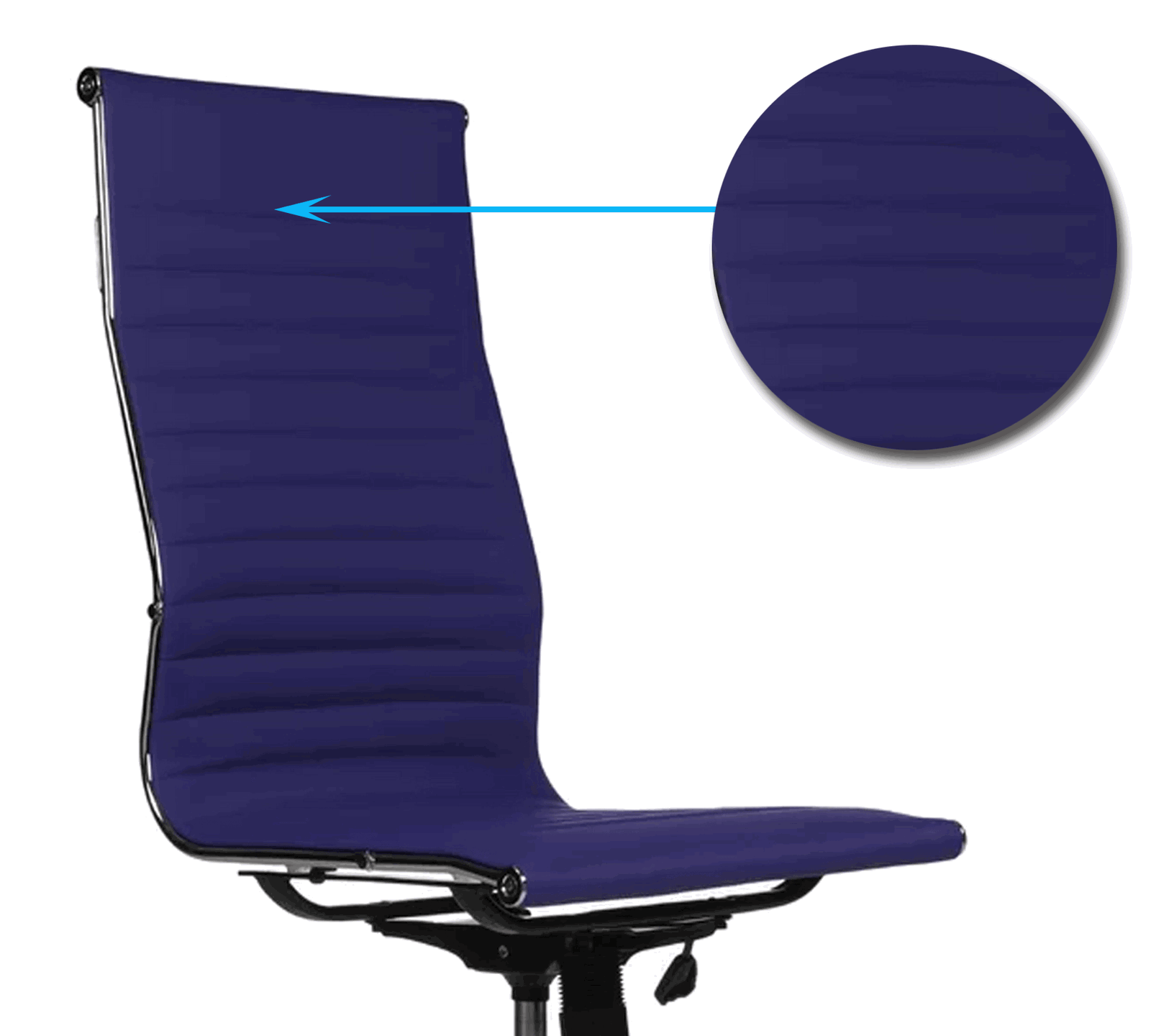 Office Executive Chair High Back with D Shape Armrest and Chrome Base -