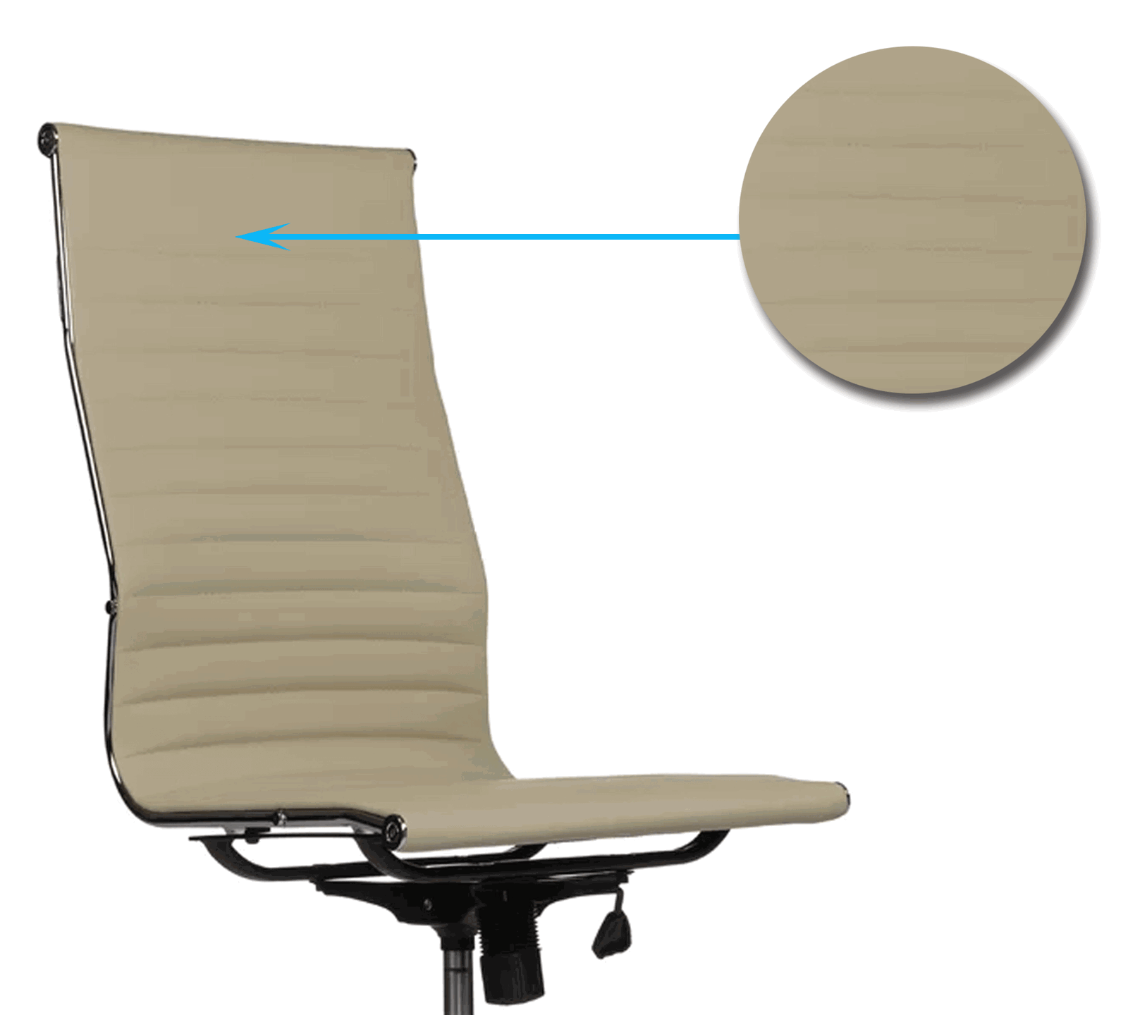 Office Executive Chair High Back with D Shape Armrest and Chrome Base -