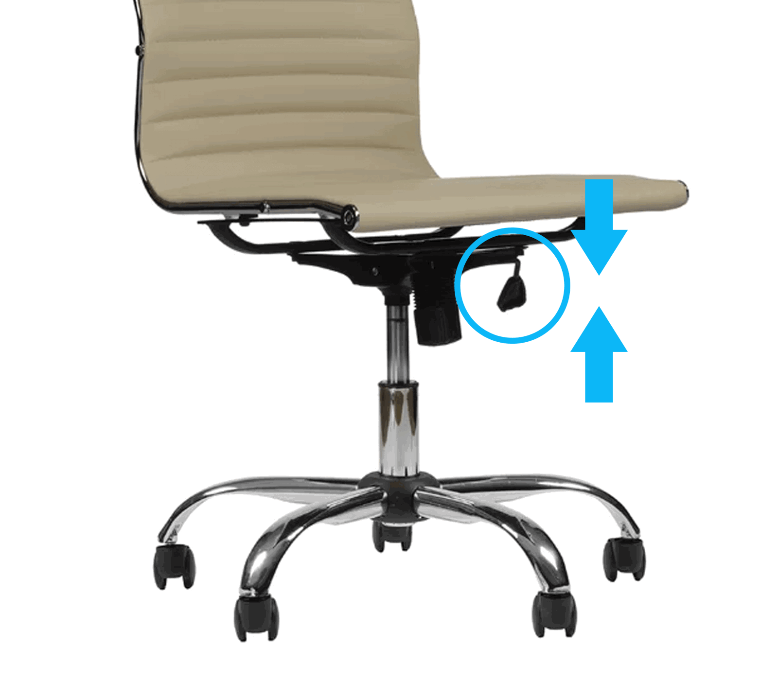 Office Executive Chair High Back with D Shape Armrest and Chrome Base -