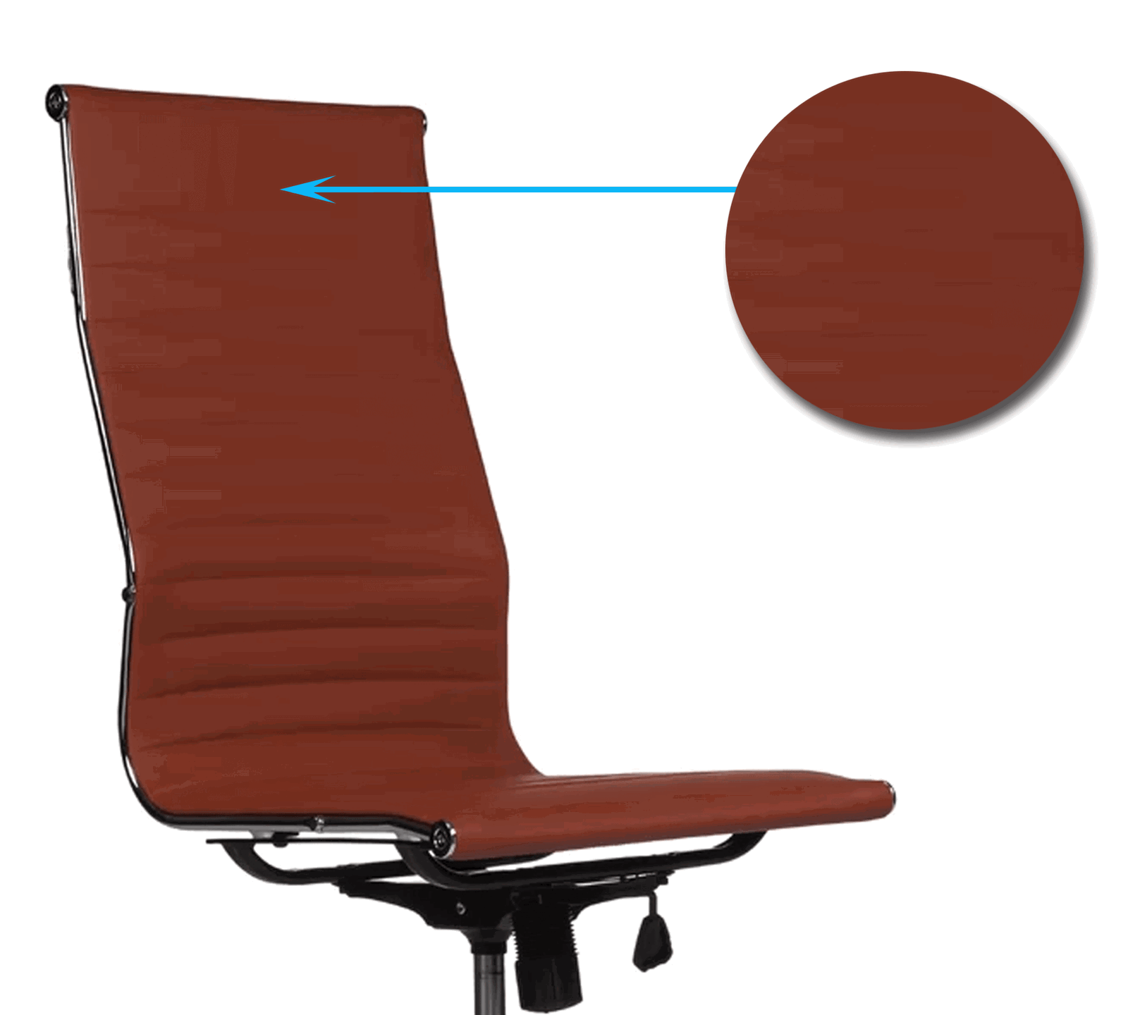 Office Executive Chair High Back with D Shape Armrest and Chrome Base -