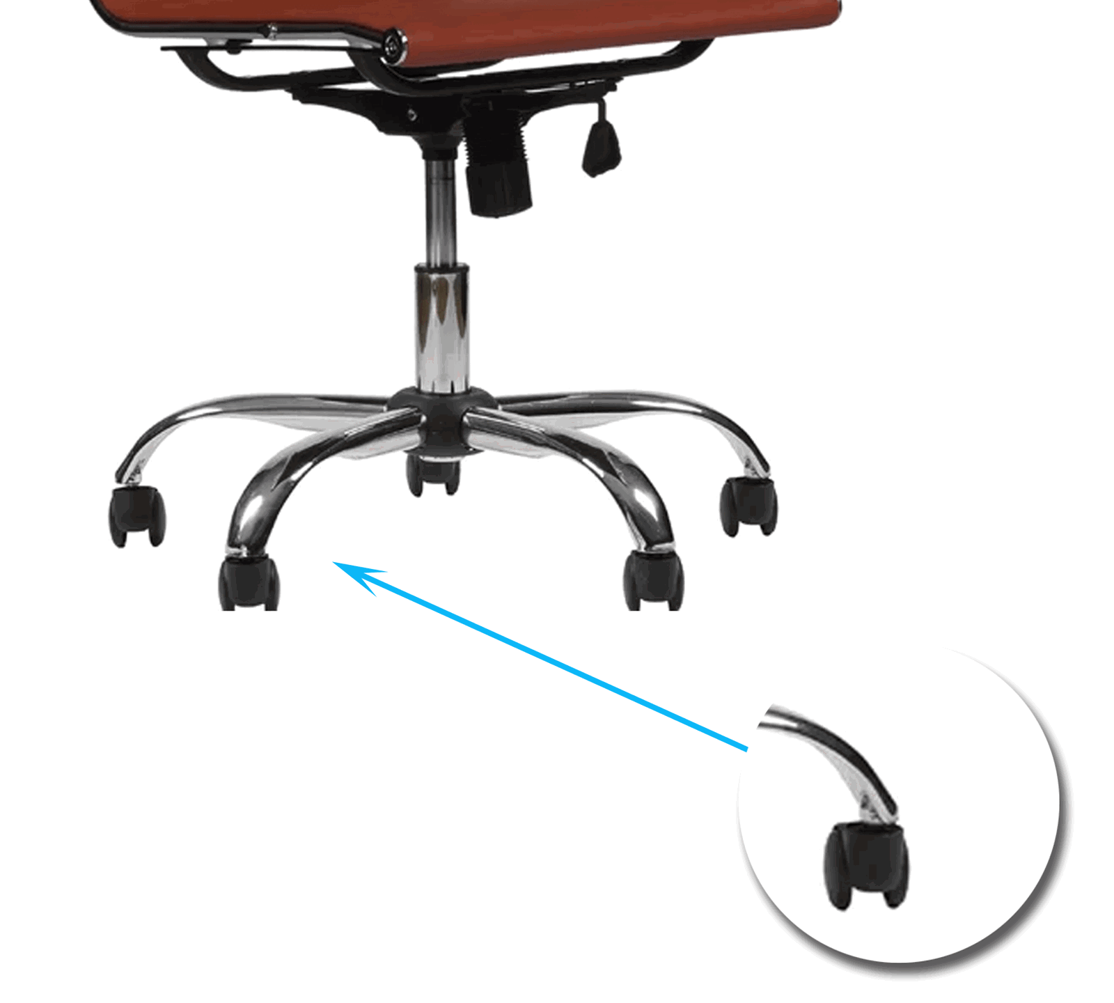 Office Executive Chair High Back with D Shape Armrest and Chrome Base -