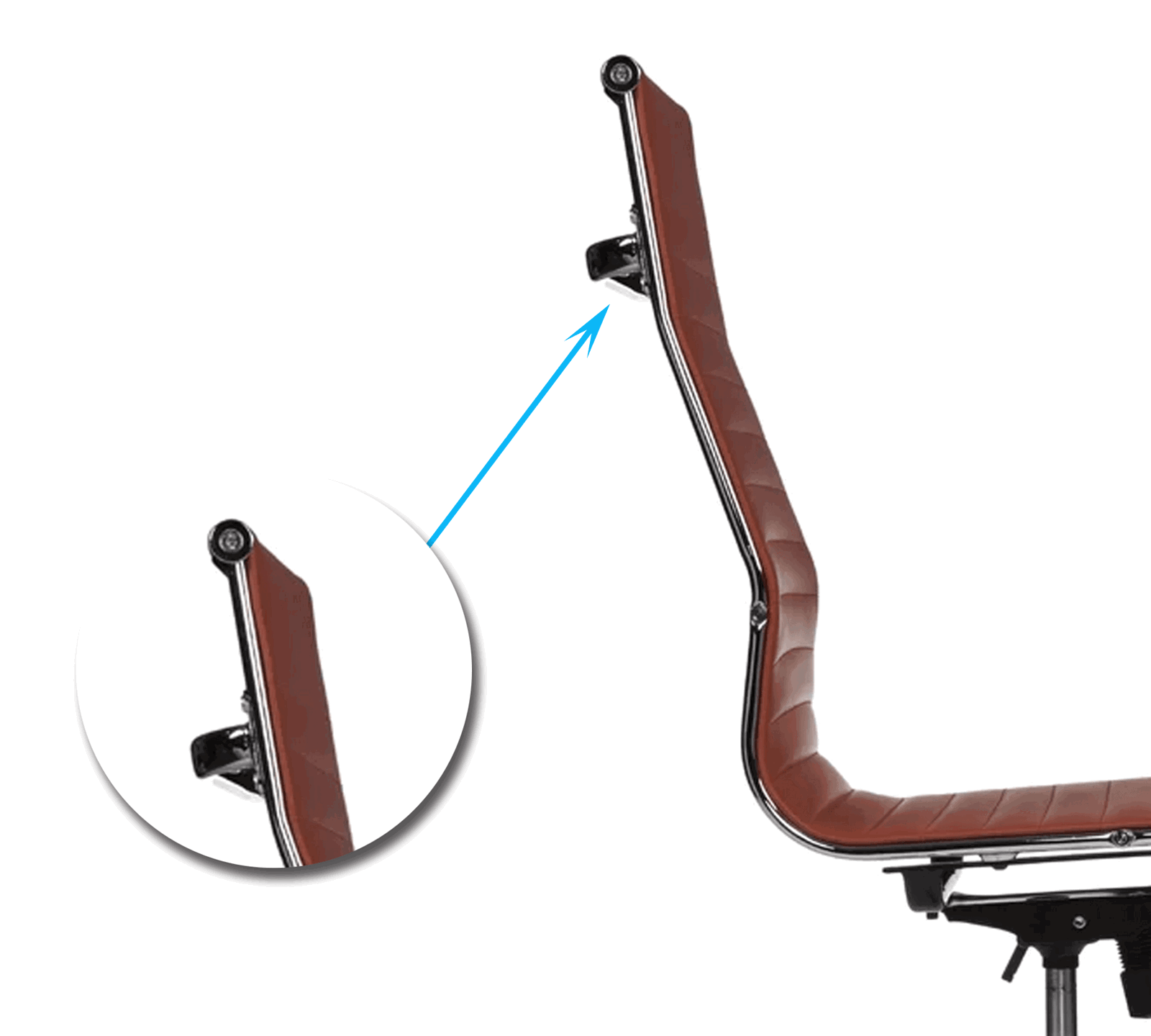 Office Executive Chair High Back with D Shape Armrest and Chrome Base -
