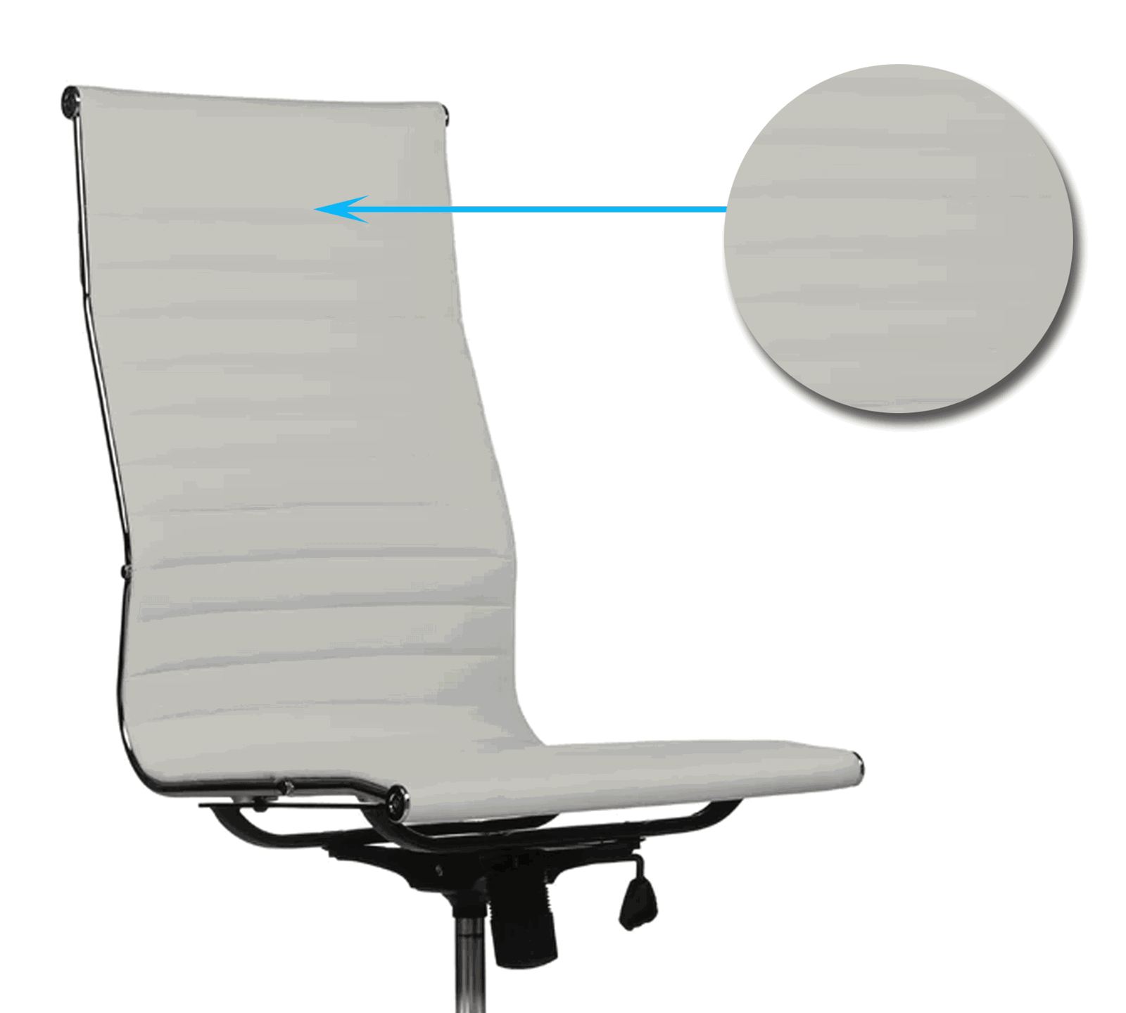 Office Executive Chair High Back with D Shape Armrest and Chrome Base -